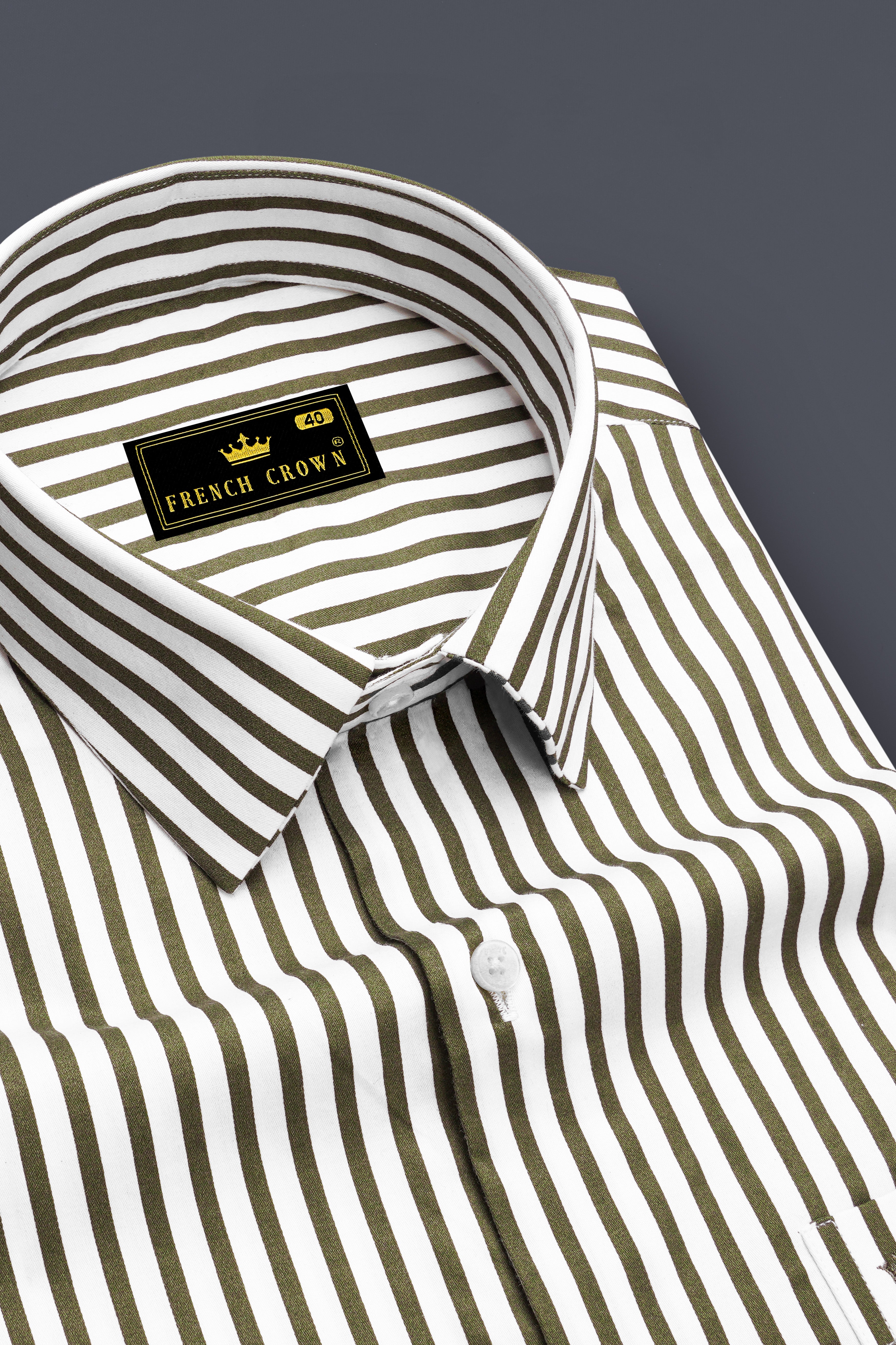 Verdant-Verdigris Green And Bright White Candy Striped Subtle Sheen Super Soft Premium Cotton Dress Shirt