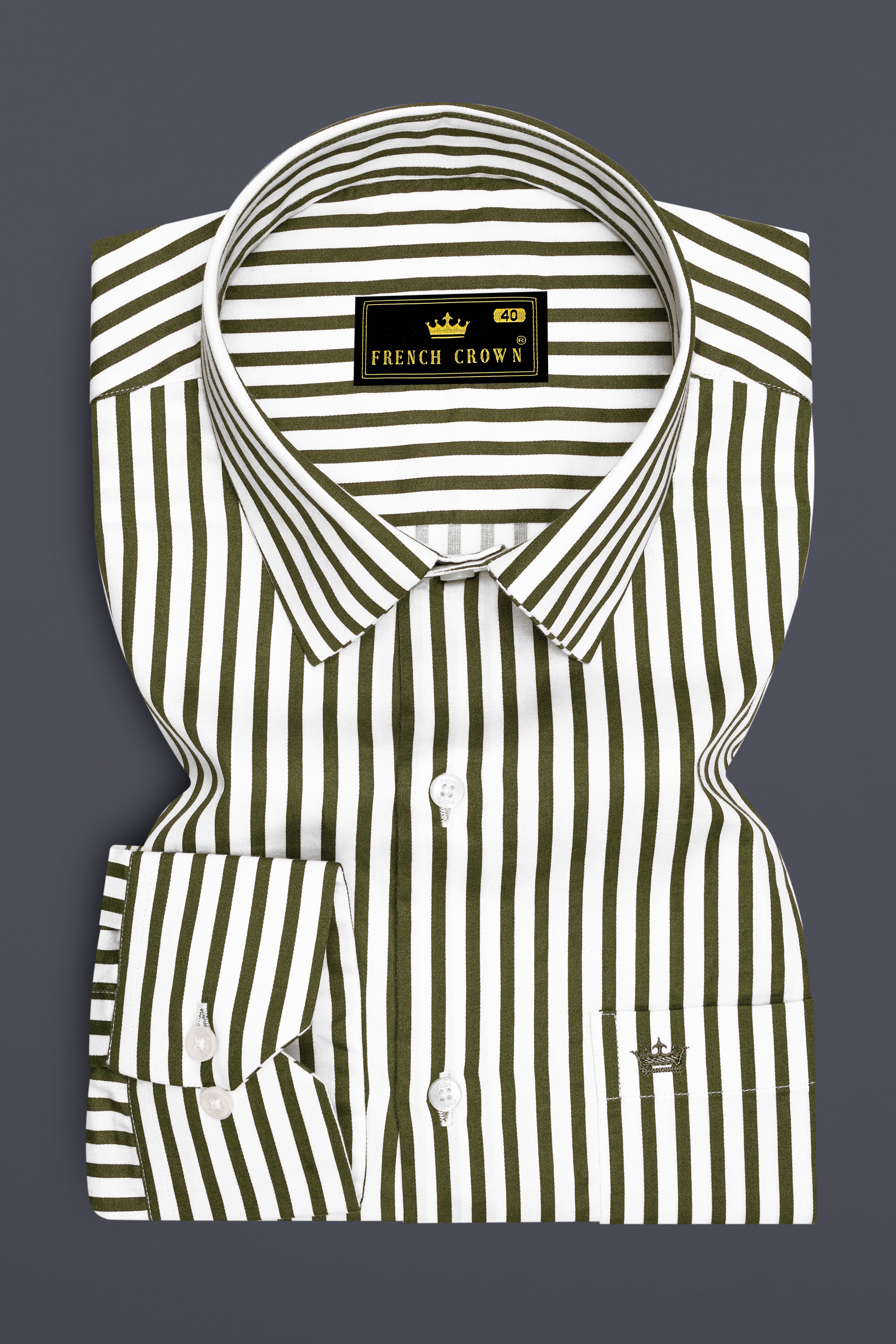 Verdant-Verdigris Green And Bright White Candy Striped Subtle Sheen Super Soft Premium Cotton Dress Shirt
