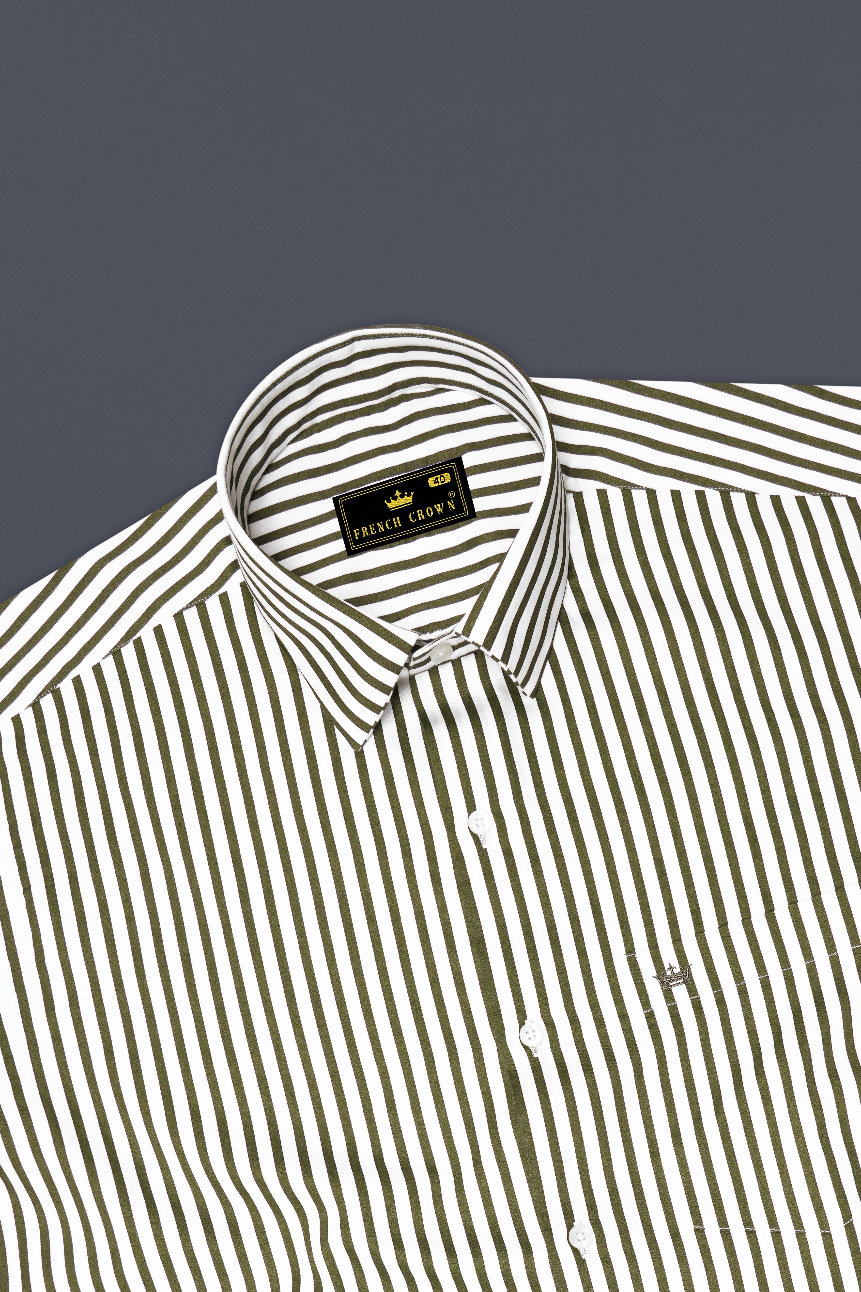 Verdant-Verdigris Green And Bright White Candy Striped Subtle Sheen Super Soft Premium Cotton Dress Shirt