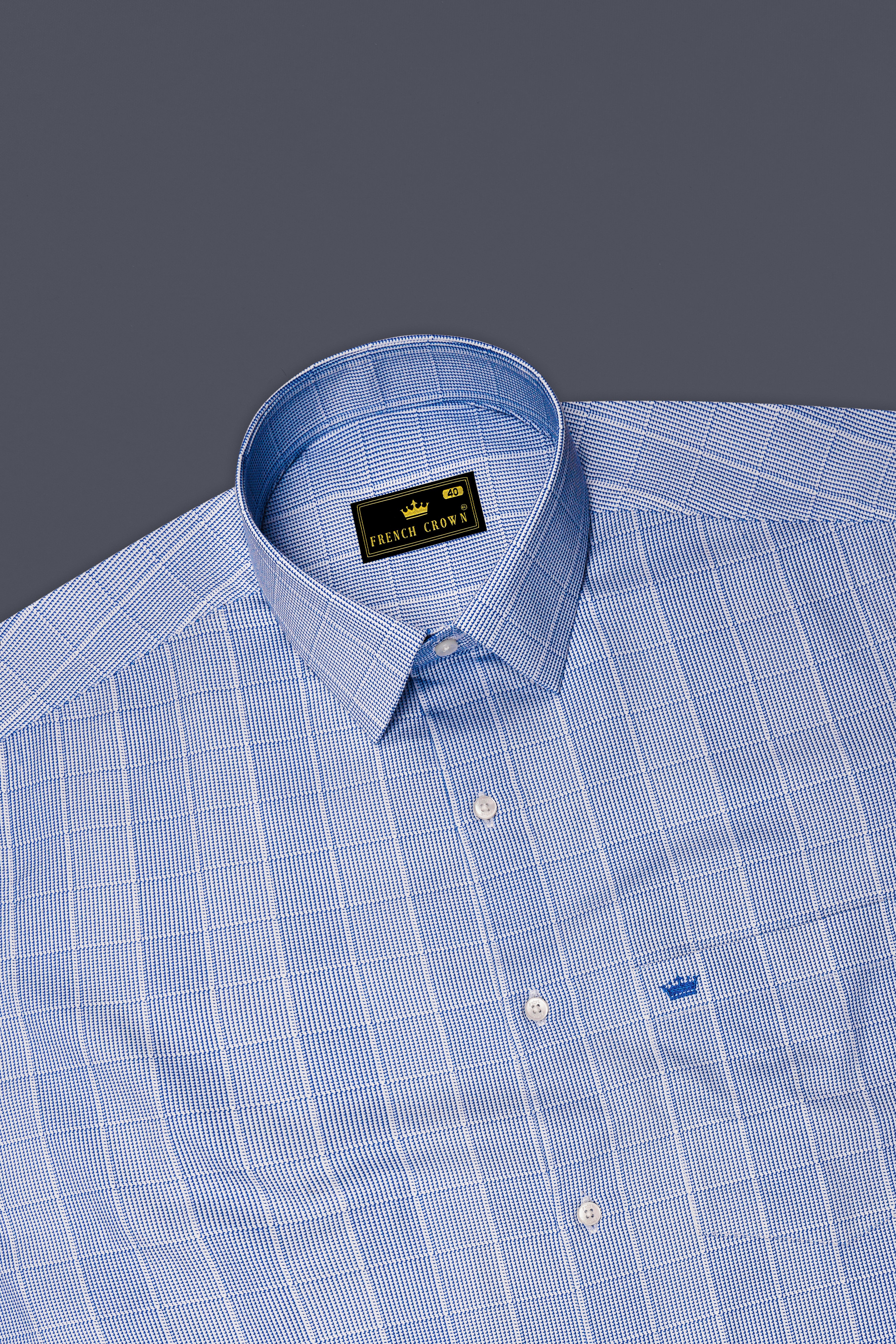 Haze-Faded Blue Plaid Subtle Sheen Super Soft Premium Cotton Dress Shirt 14556-38, 14556-H-38, 14556-39, 14556-H-39, 14556-40, 14556-H-40, 14556-42, 14556-H-42, 14556-44, 14556-H-44, 14556-46, 14556-H-46, 14556-48, 14556-H-48, 14556-50, 14556-H-50, 14556-52, 14556-H-52