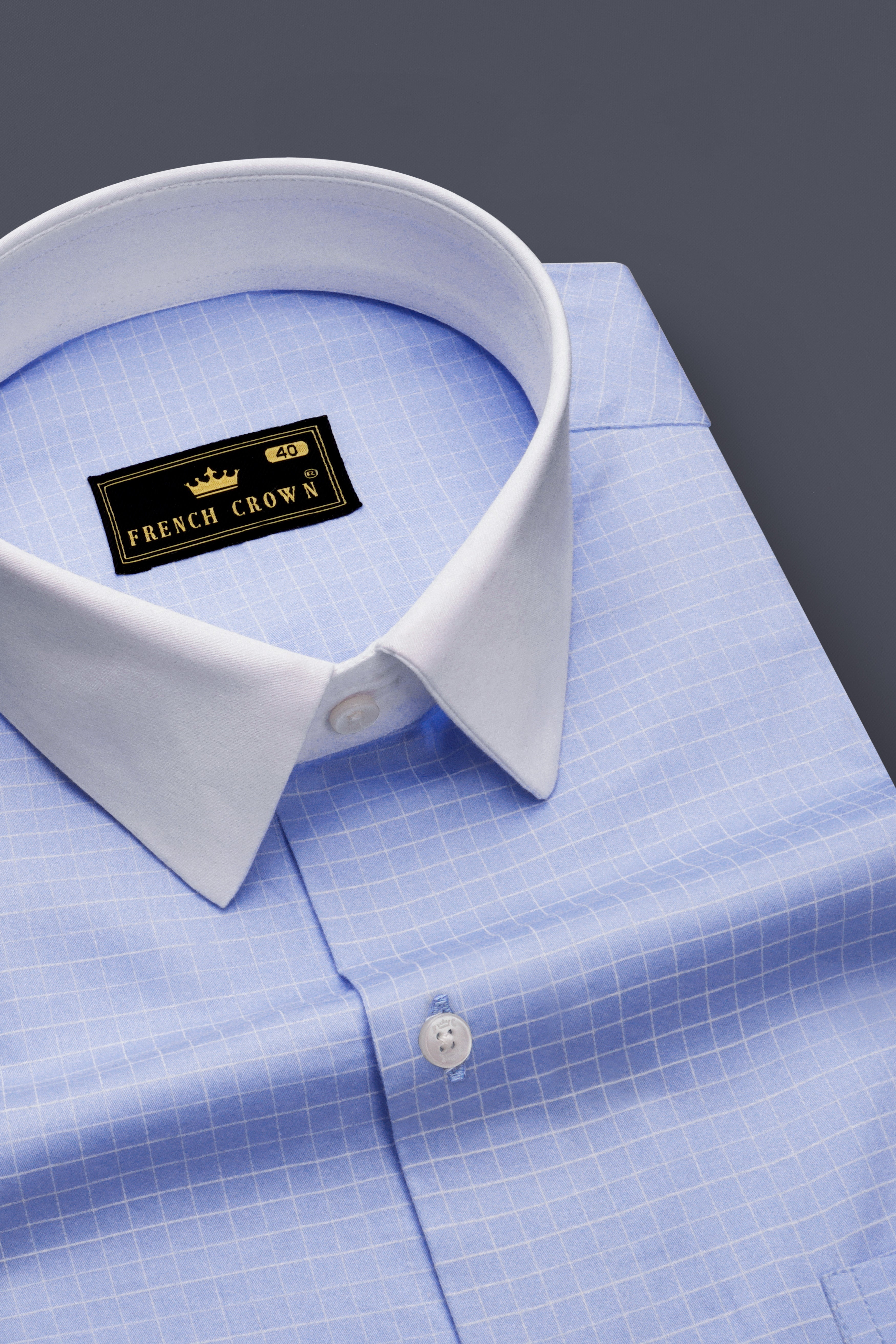 Mariner-Perano Blue And Bright White Plaid Subtle Sheen Super Soft Premium Cotton Dress White Cuff Collar Shirt 14558-WCC-38, 14558-WCC-H-38, 14558-WCC-39, 14558-WCC-H-39, 14558-WCC-40, 14558-WCC-H-40, 14558-WCC-42, 14558-WCC-H-42, 14558-WCC-44, 14558-WCC-H-44, 14558-WCC-46, 14558-WCC-H-46, 14558-WCC-48, 14558-WCC-H-48, 14558-WCC-50, 14558-WCC-H-50, 14558-WCC-52, 14558-WCC-H-52