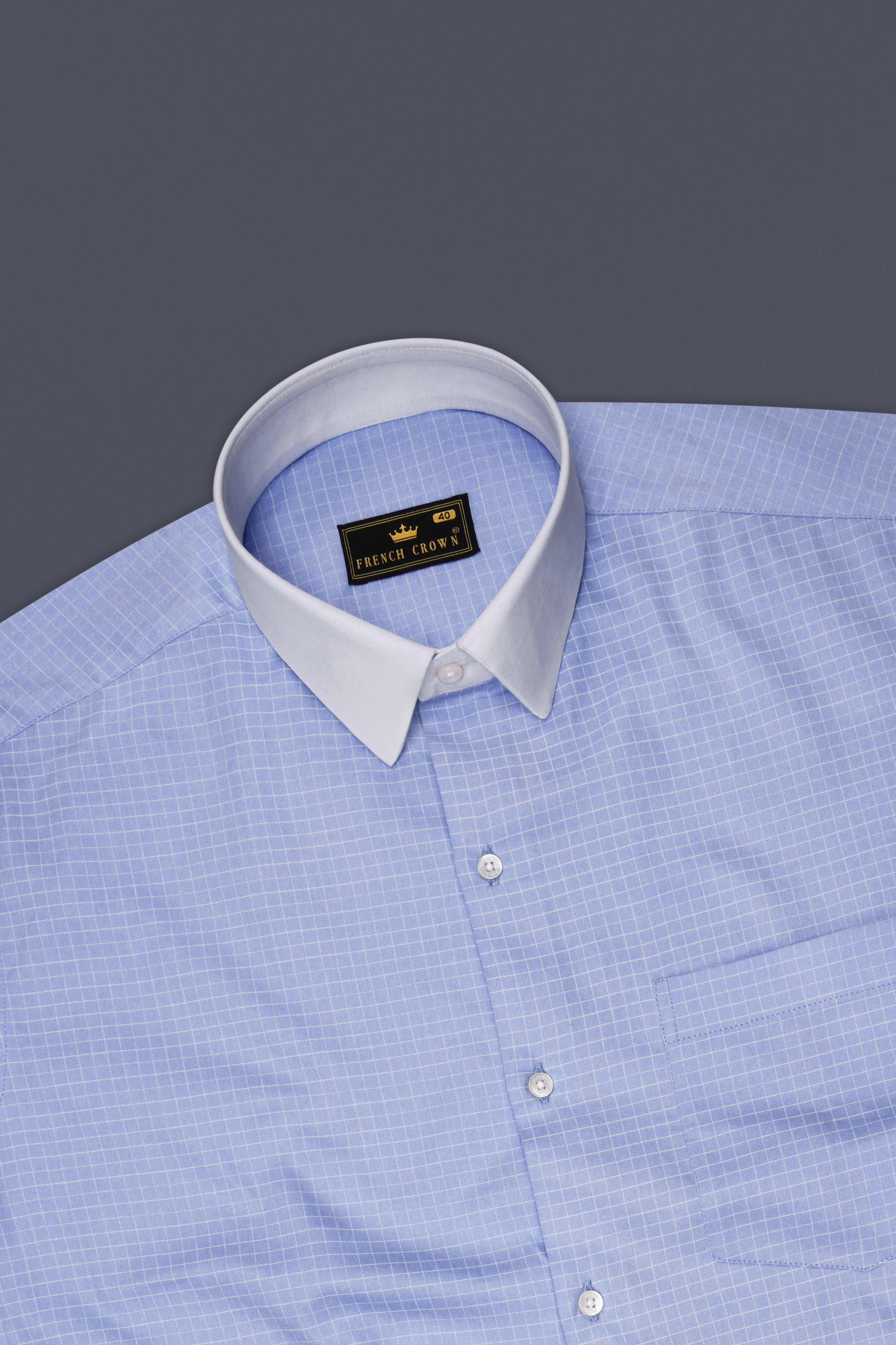 Mariner-Perano Blue And Bright White Plaid Subtle Sheen Super Soft Premium Cotton Dress White Cuff Collar Shirt 14558-WCC-38, 14558-WCC-H-38, 14558-WCC-39, 14558-WCC-H-39, 14558-WCC-40, 14558-WCC-H-40, 14558-WCC-42, 14558-WCC-H-42, 14558-WCC-44, 14558-WCC-H-44, 14558-WCC-46, 14558-WCC-H-46, 14558-WCC-48, 14558-WCC-H-48, 14558-WCC-50, 14558-WCC-H-50, 14558-WCC-52, 14558-WCC-H-52
