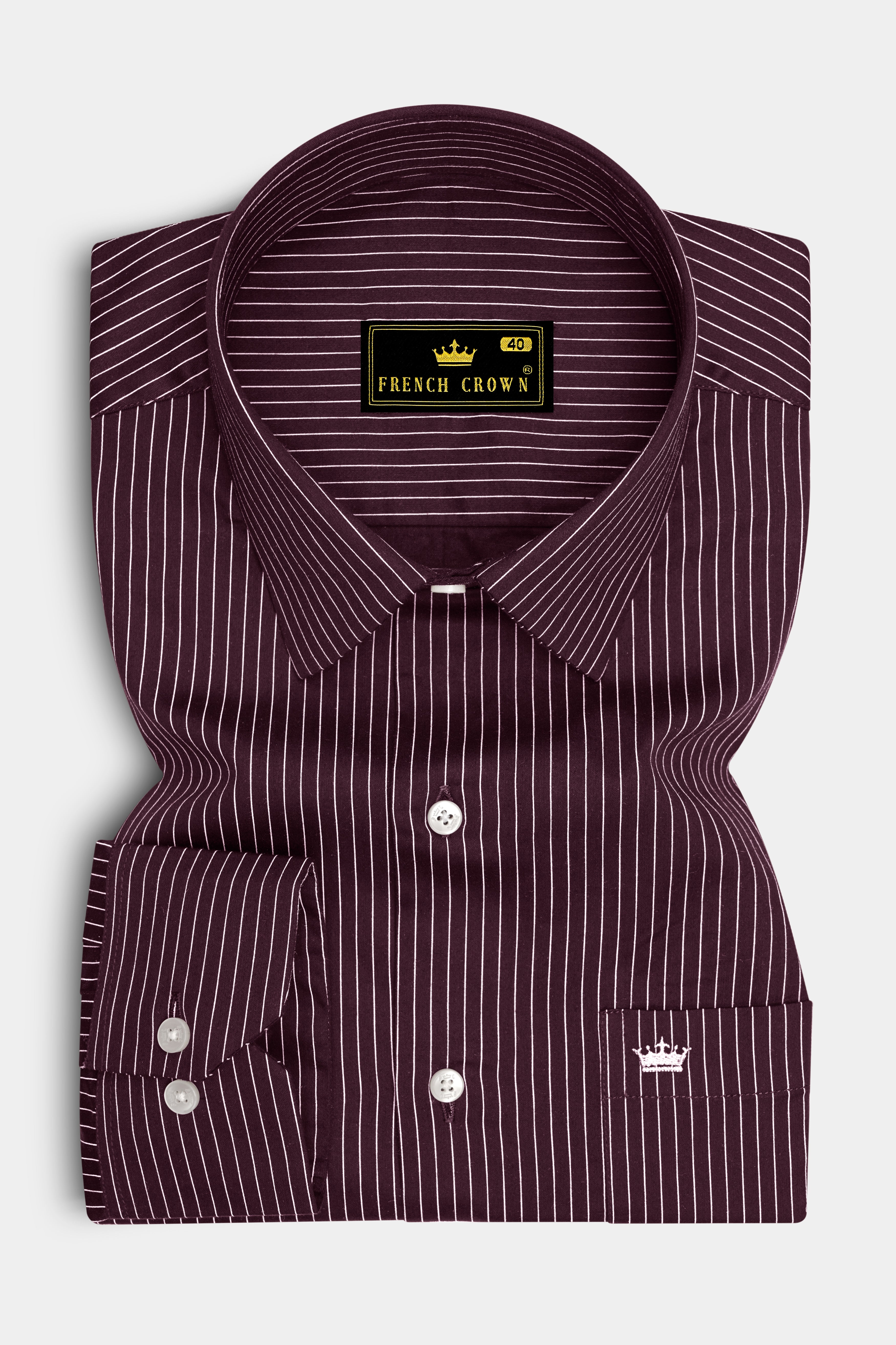 Claret-Aubergine Maroon And Bright White Pin Striped Subtle Sheen Super Soft Premium Cotton Dress Shirt 14563-38, 14563-H-38, 14563-39, 14563-H-39, 14563-40, 14563-H-40, 14563-42, 14563-H-42, 14563-44, 14563-H-44, 14563-46, 14563-H-46, 14563-48, 14563-H-48, 14563-50, 14563-H-50, 14563-52, 14563-H-52