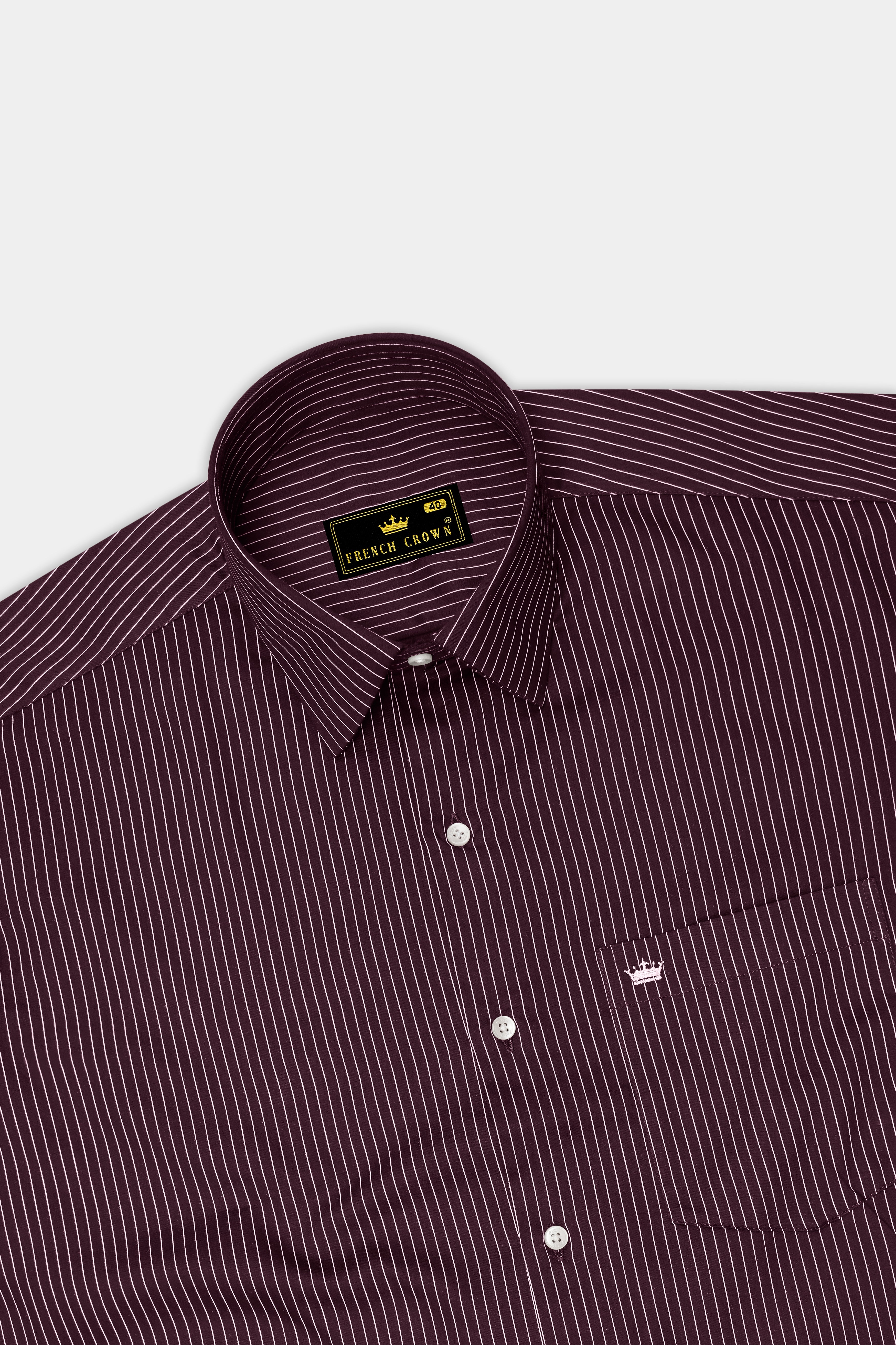 Claret-Aubergine Maroon And Bright White Pin Striped Subtle Sheen Super Soft Premium Cotton Dress Shirt 14563-38, 14563-H-38, 14563-39, 14563-H-39, 14563-40, 14563-H-40, 14563-42, 14563-H-42, 14563-44, 14563-H-44, 14563-46, 14563-H-46, 14563-48, 14563-H-48, 14563-50, 14563-H-50, 14563-52, 14563-H-52