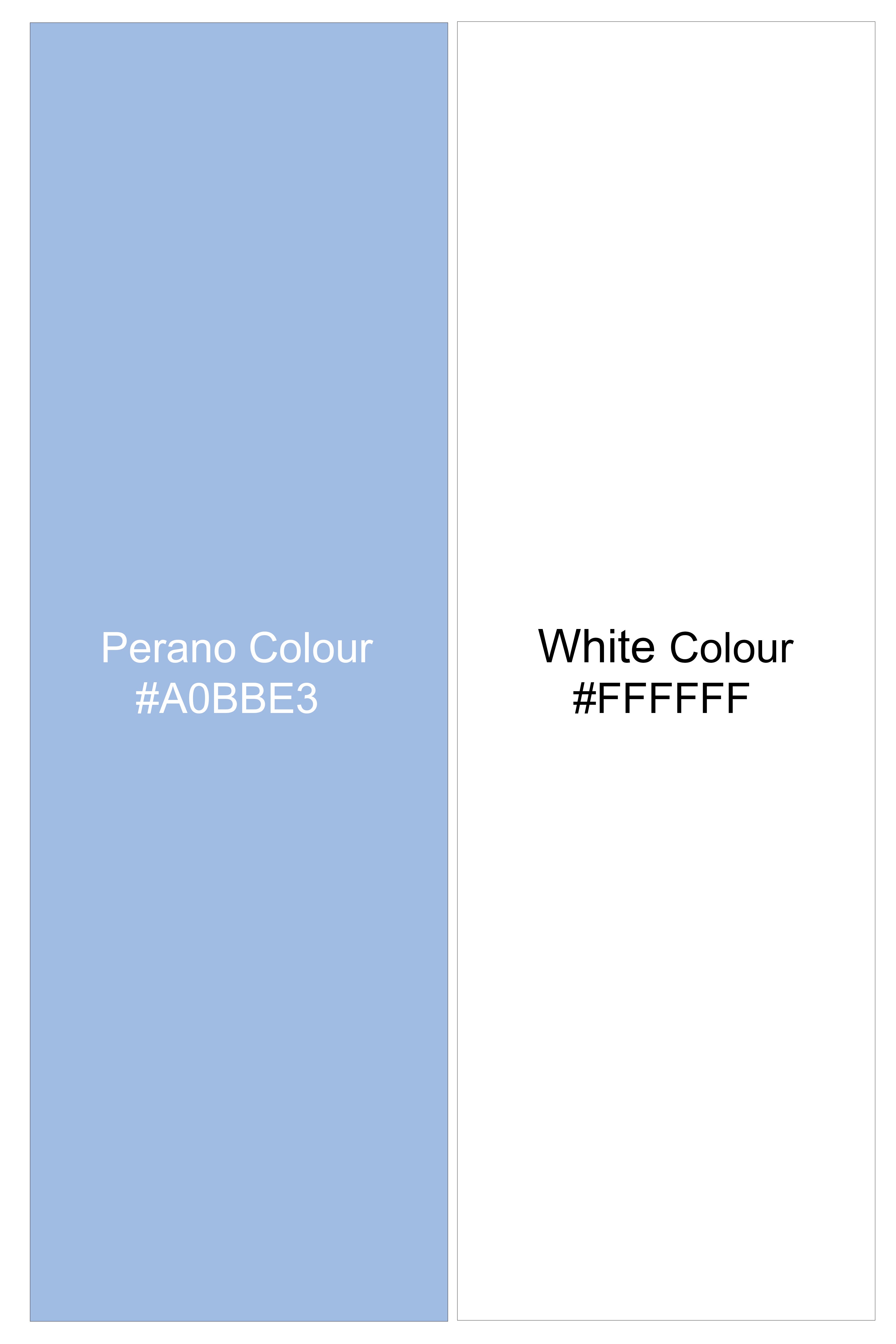 Mariner-Perano Blue And Bright White Plaid Subtle Sheen Soft Premium Cotton Dress Shirt