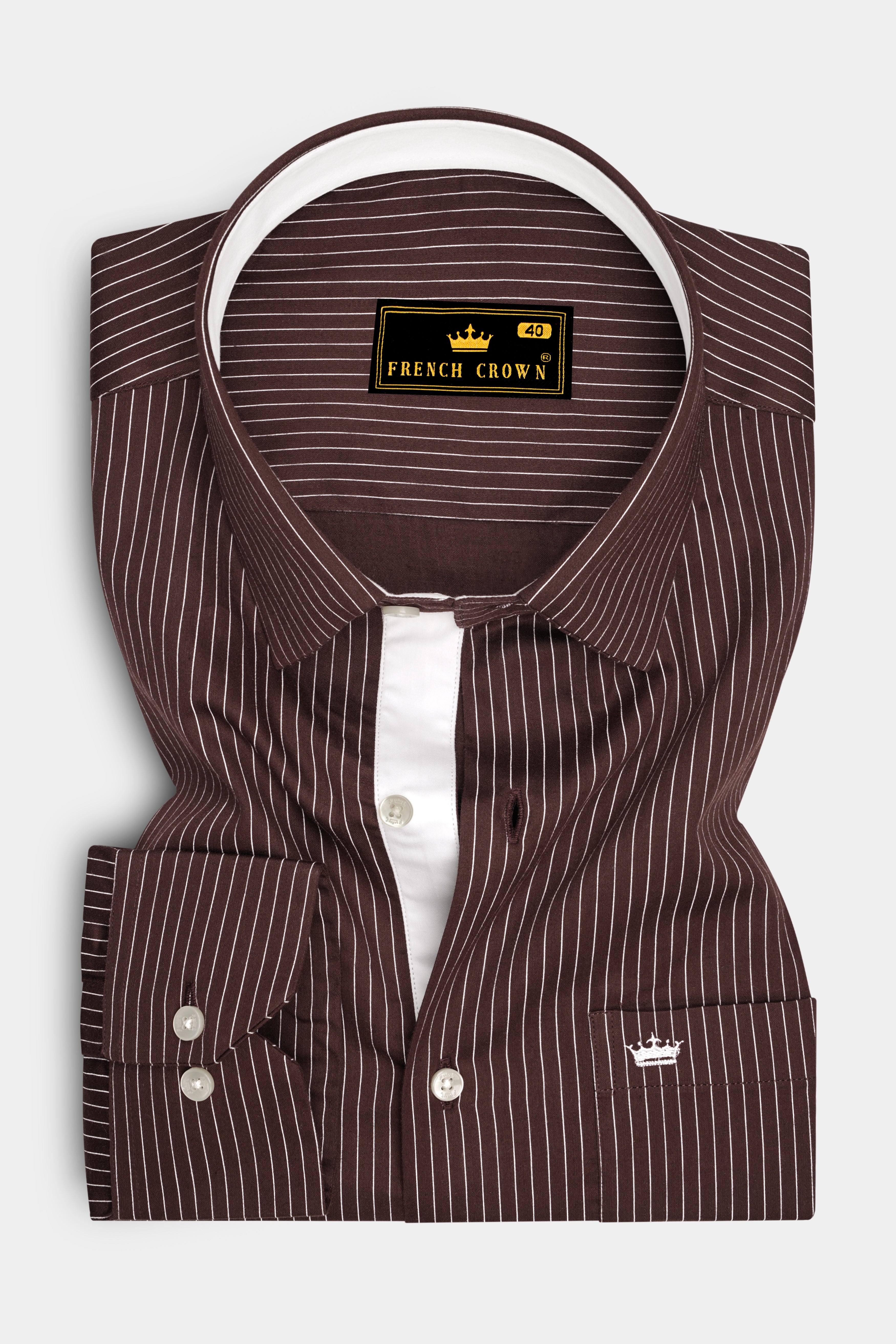 Umber-Bistre Brown And Bright White Pin Striped Subtle Sheen Soft Premium Cotton Dress Shirt 14575-CLOTH-P-38, 14575-CLOTH-P-H-38, 14575-CLOTH-P-39, 14575-CLOTH-P-H-39, 14575-CLOTH-P-40, 14575-CLOTH-P-H-40, 14575-CLOTH-P-42, 14575-CLOTH-P-H-42, 14575-CLOTH-P-44, 14575-CLOTH-P-H-44, 14575-CLOTH-P-46, 14575-CLOTH-P-H-46, 14575-CLOTH-P-48, 14575-CLOTH-P-H-48, 14575-CLOTH-P-50, 14575-CLOTH-P-H-50, 14575-CLOTH-P-52, 14575-CLOTH-P-H-52