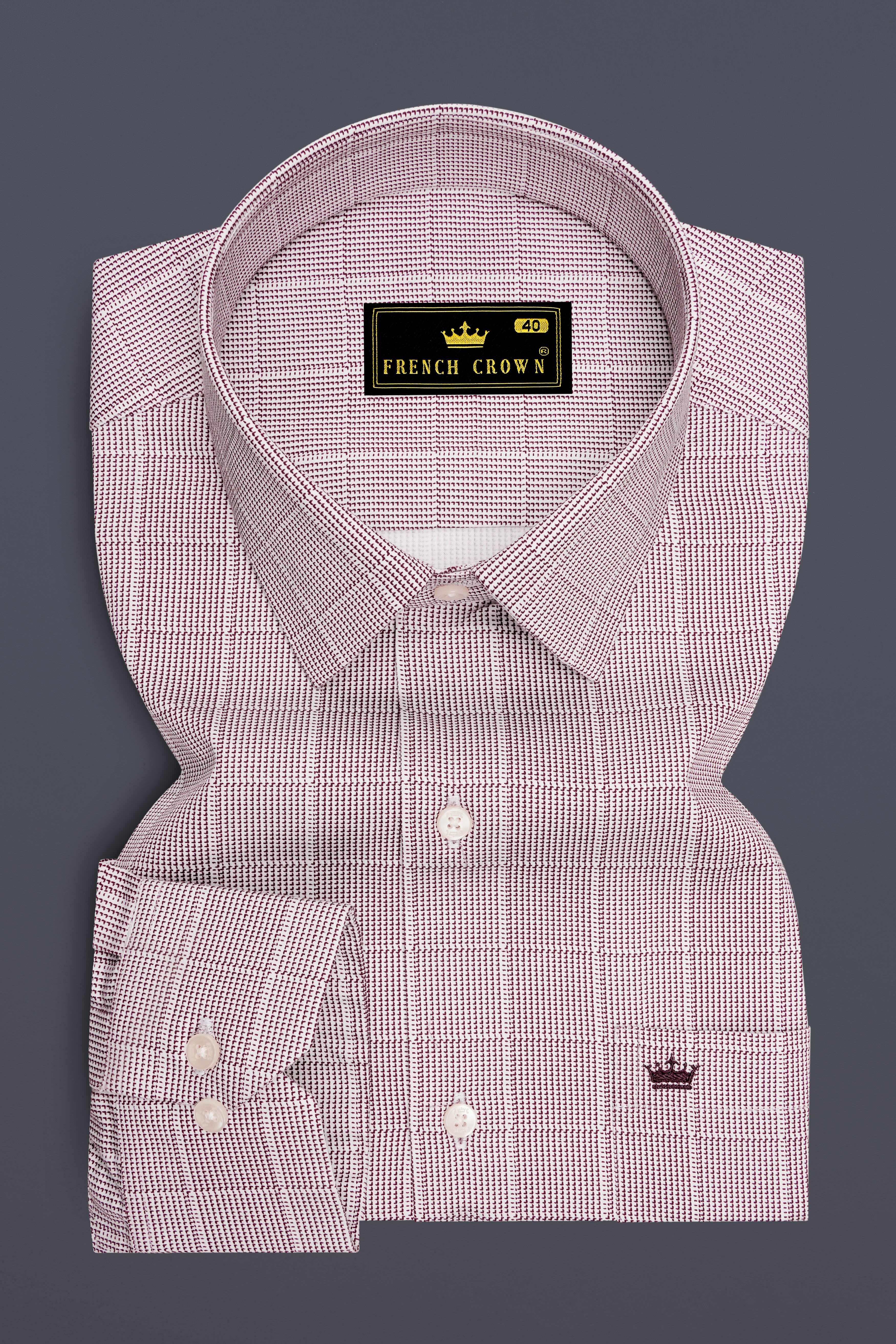 Crimson-Berry Maroon Plaid Subtle Sheen Super Soft Premium Cotton Dress Shirt 14581-38, 14581-H-38, 14581-39, 14581-H-39, 14581-40, 14581-H-40, 14581-42, 14581-H-42, 14581-44, 14581-H-44, 14581-46, 14581-H-46, 14581-48, 14581-H-48, 14581-50, 14581-H-50, 14581-52, 14581-H-52
