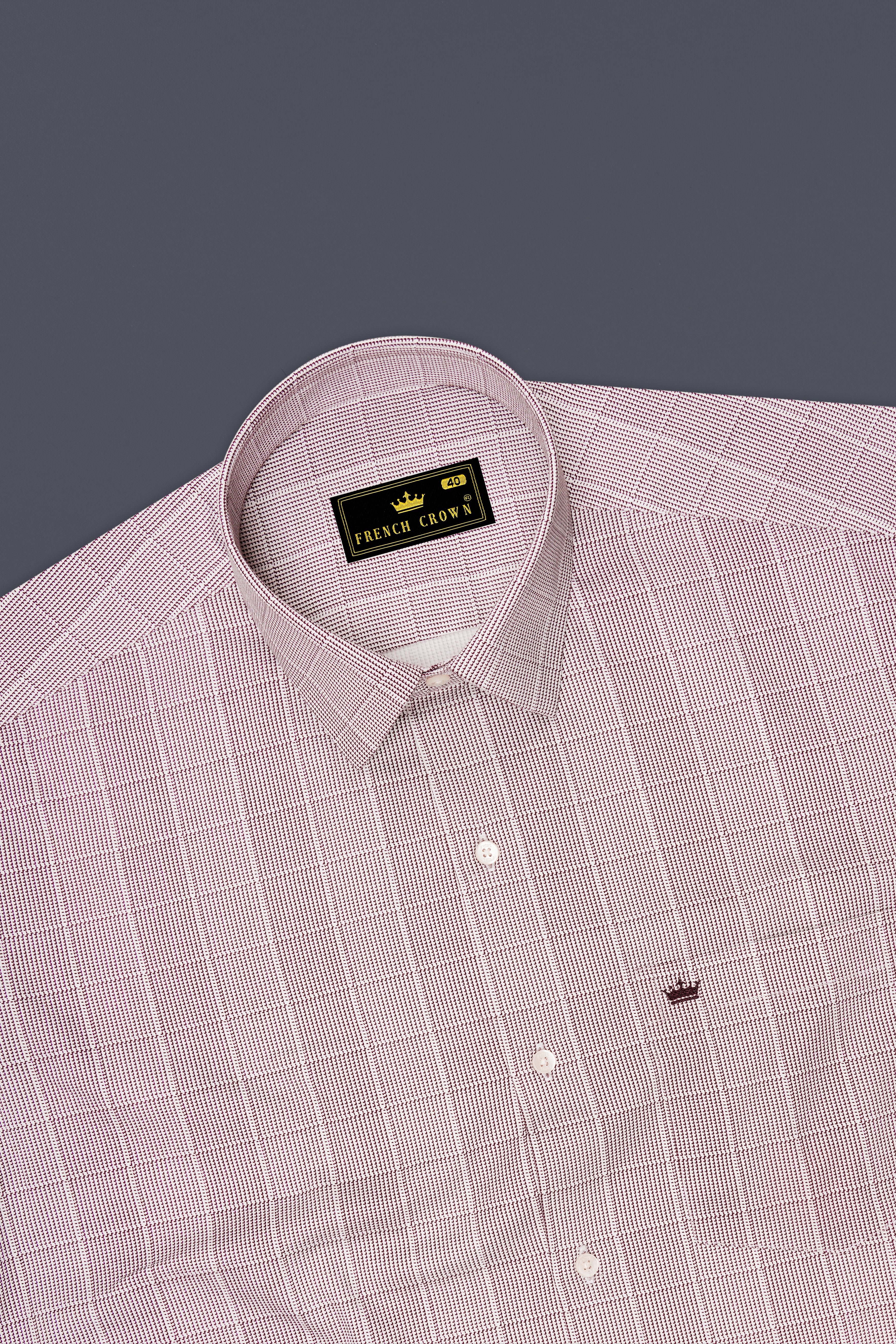 Crimson-Berry Maroon Plaid Subtle Sheen Super Soft Premium Cotton Dress Shirt 14581-38, 14581-H-38, 14581-39, 14581-H-39, 14581-40, 14581-H-40, 14581-42, 14581-H-42, 14581-44, 14581-H-44, 14581-46, 14581-H-46, 14581-48, 14581-H-48, 14581-50, 14581-H-50, 14581-52, 14581-H-52