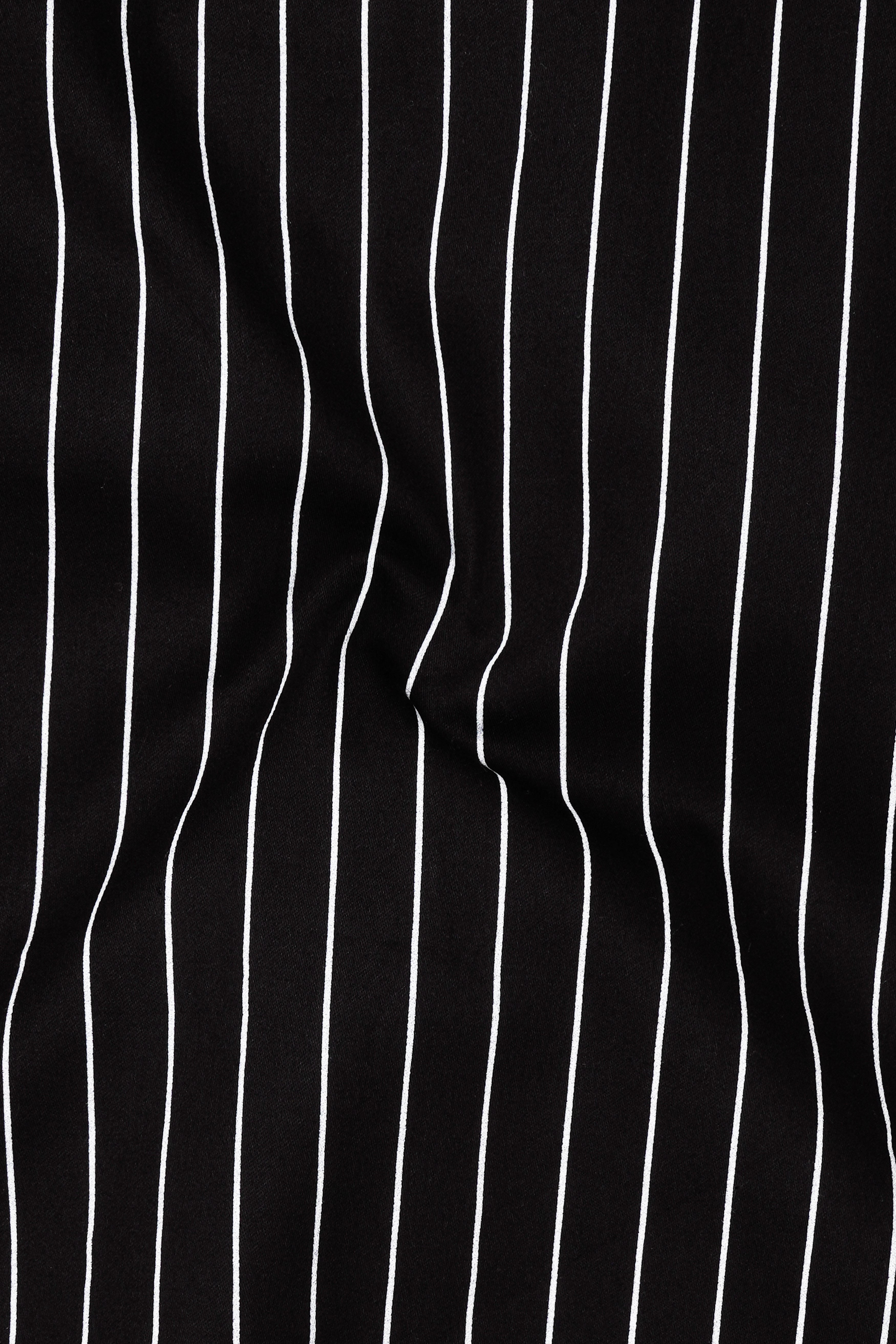 Regalux-Jade Black And Bright White Pin Striped Subtle Sheen Super Soft Premium Cotton Dress Shirt