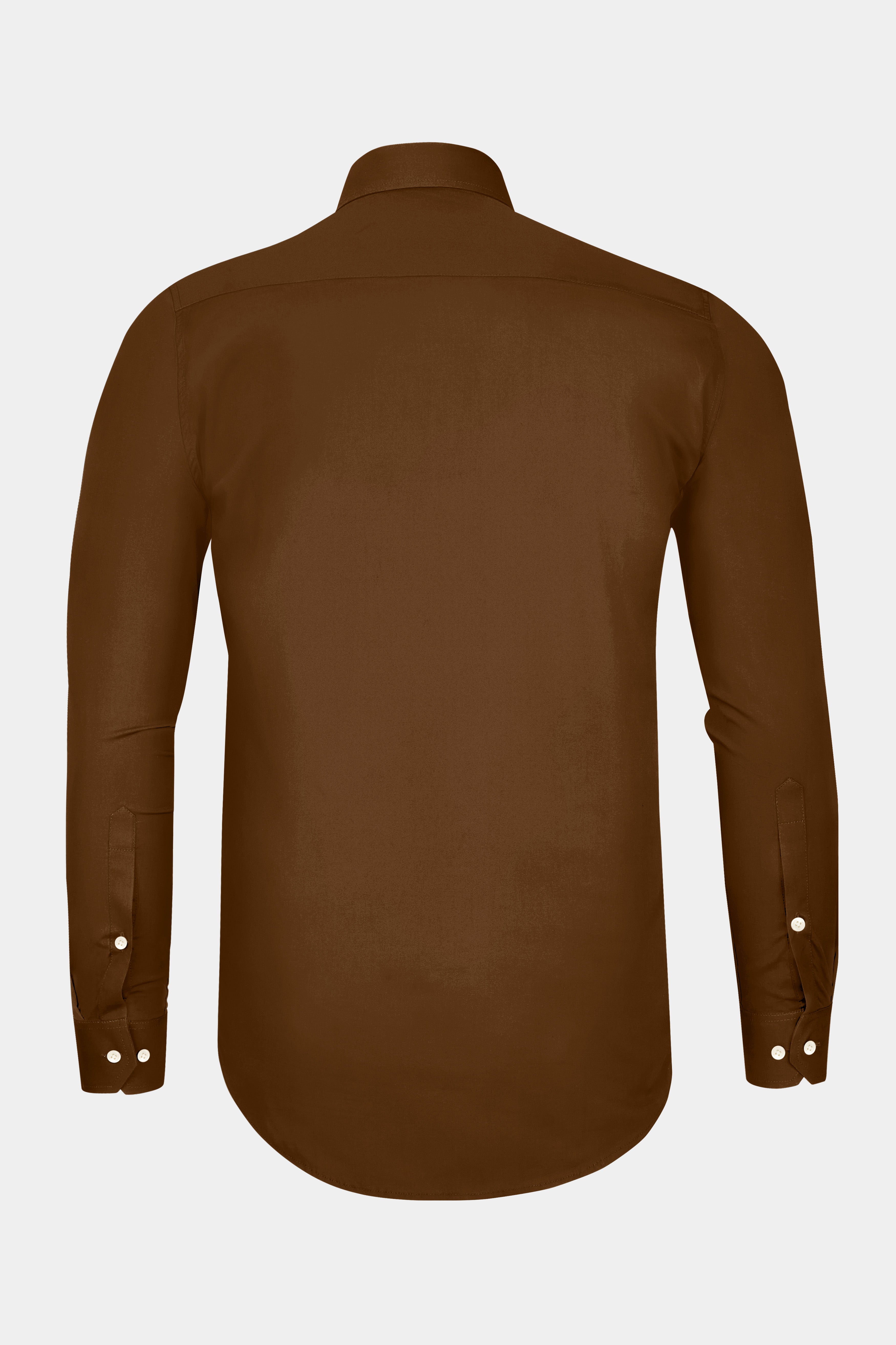 Umber-Otter Brown Subtle Sheen Super Soft Premium Cotton Tuxedo Dress Shirt