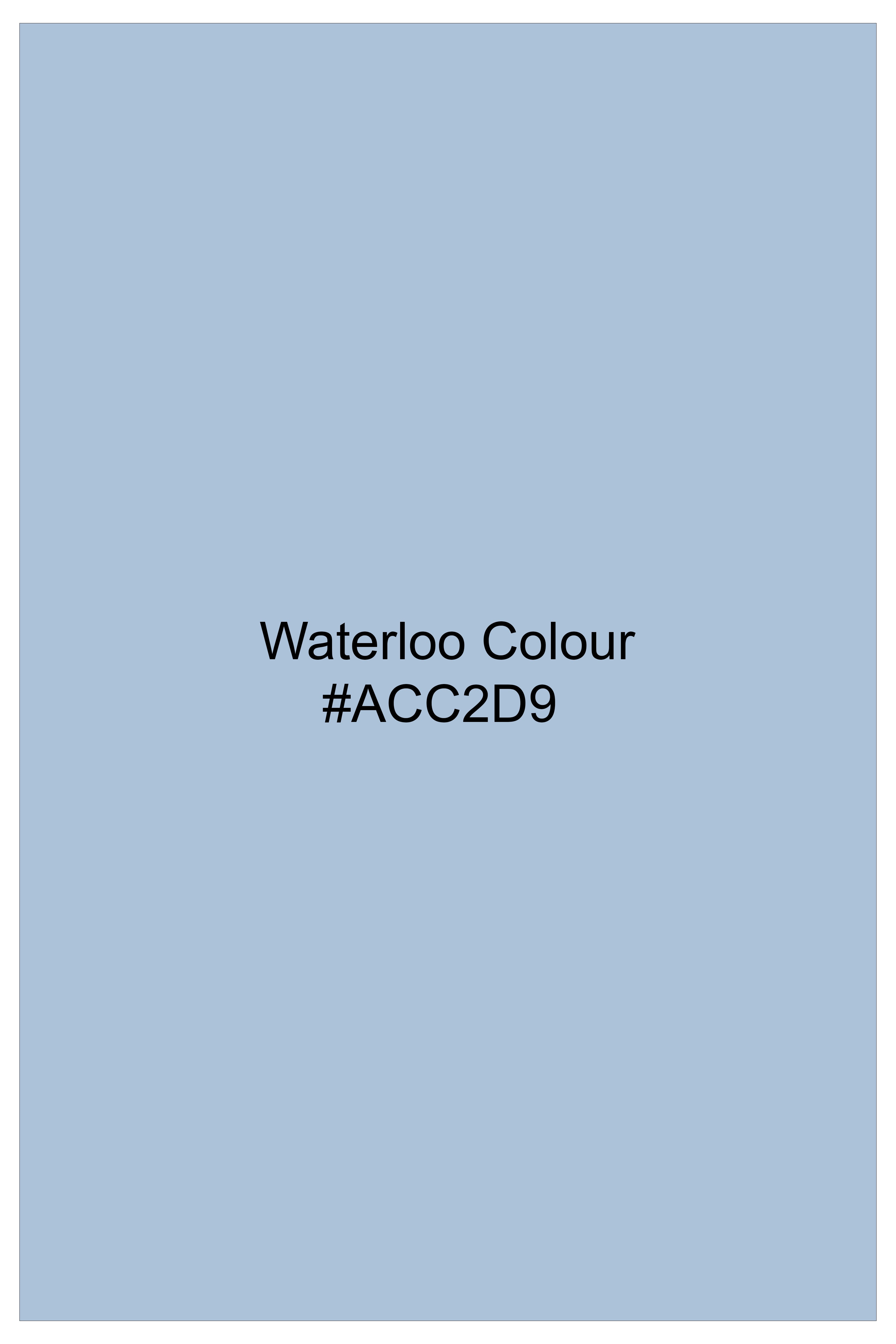 Poise-Waterloo Blue Luxurious Linen Mandarin Dress Shirt