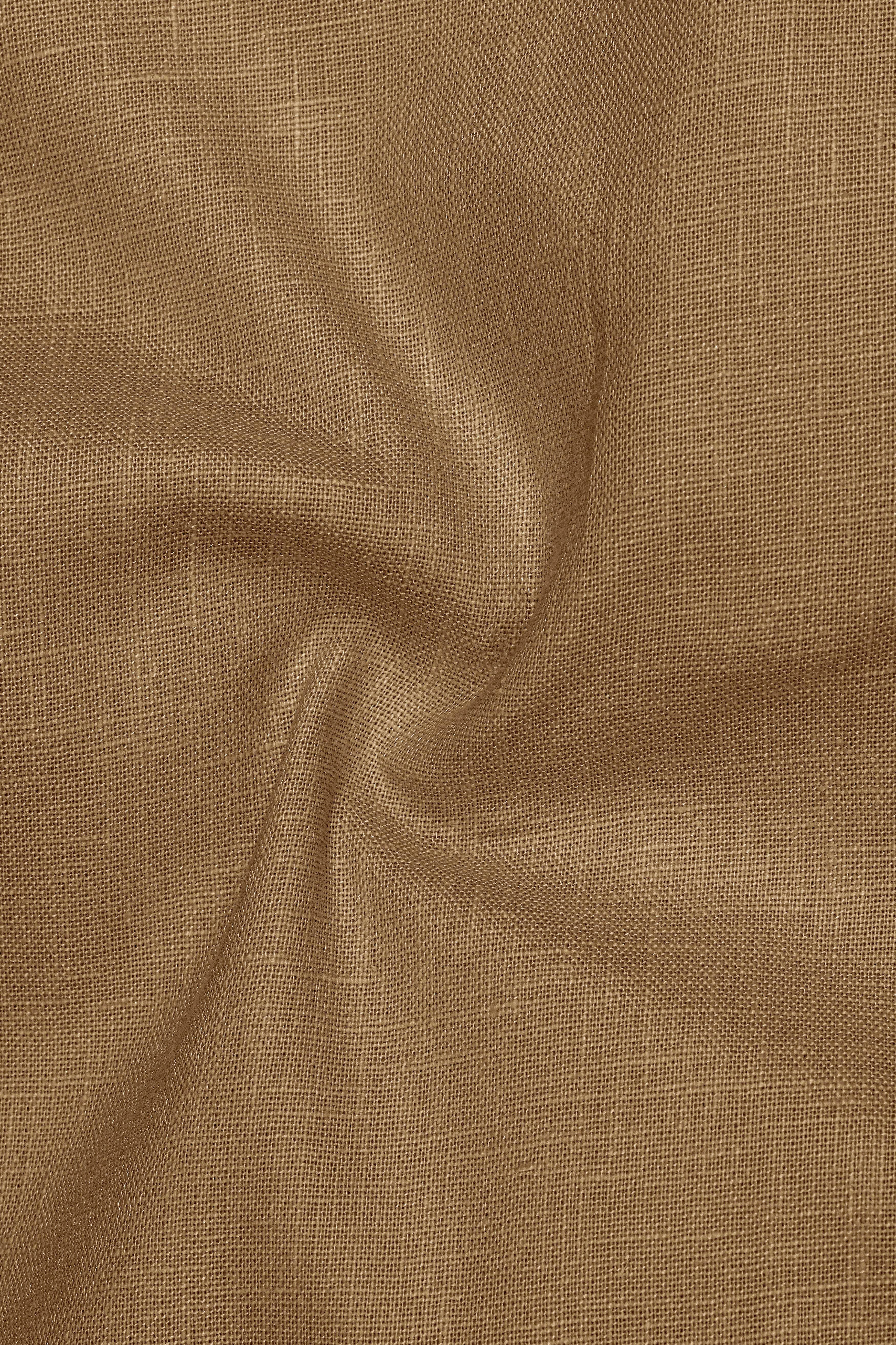 Toast-Pastel Brown Luxurious Linen Dress Shirt