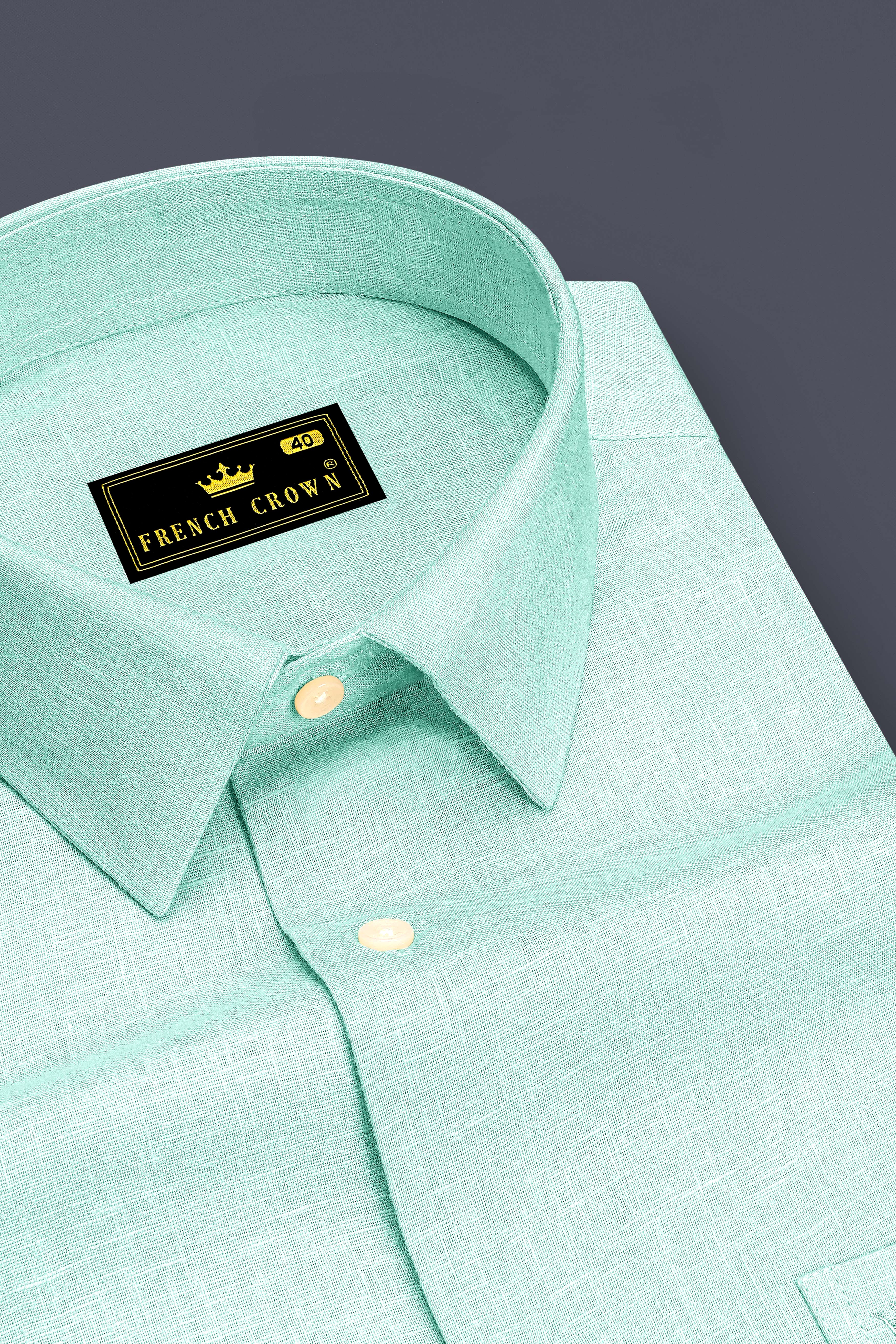 Zenith-Skeptic Blue Luxurious Linen Dress Shirt
