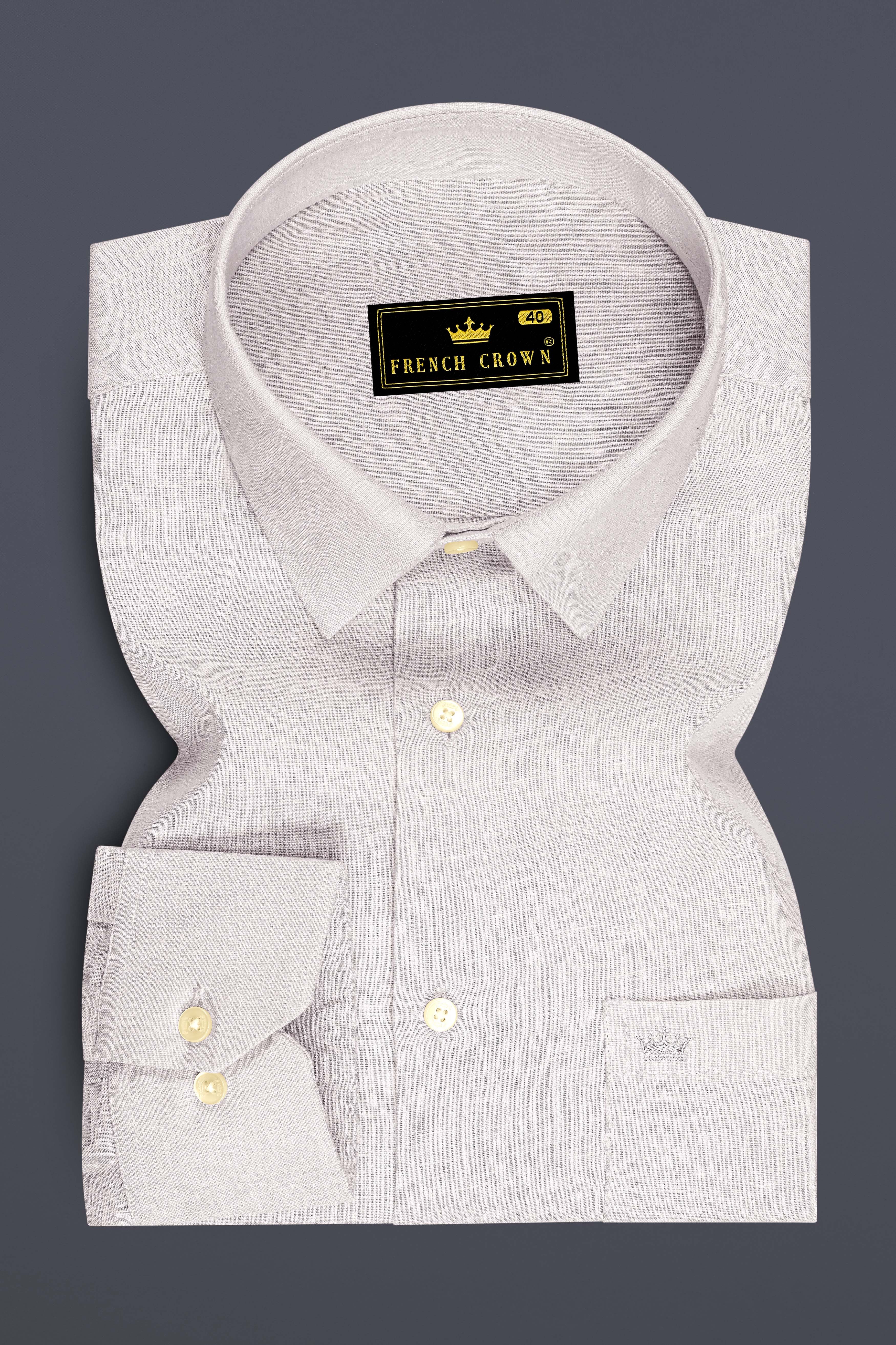 Anchor-Pearl Bush Gray Luxurious Linen Dress Shirt