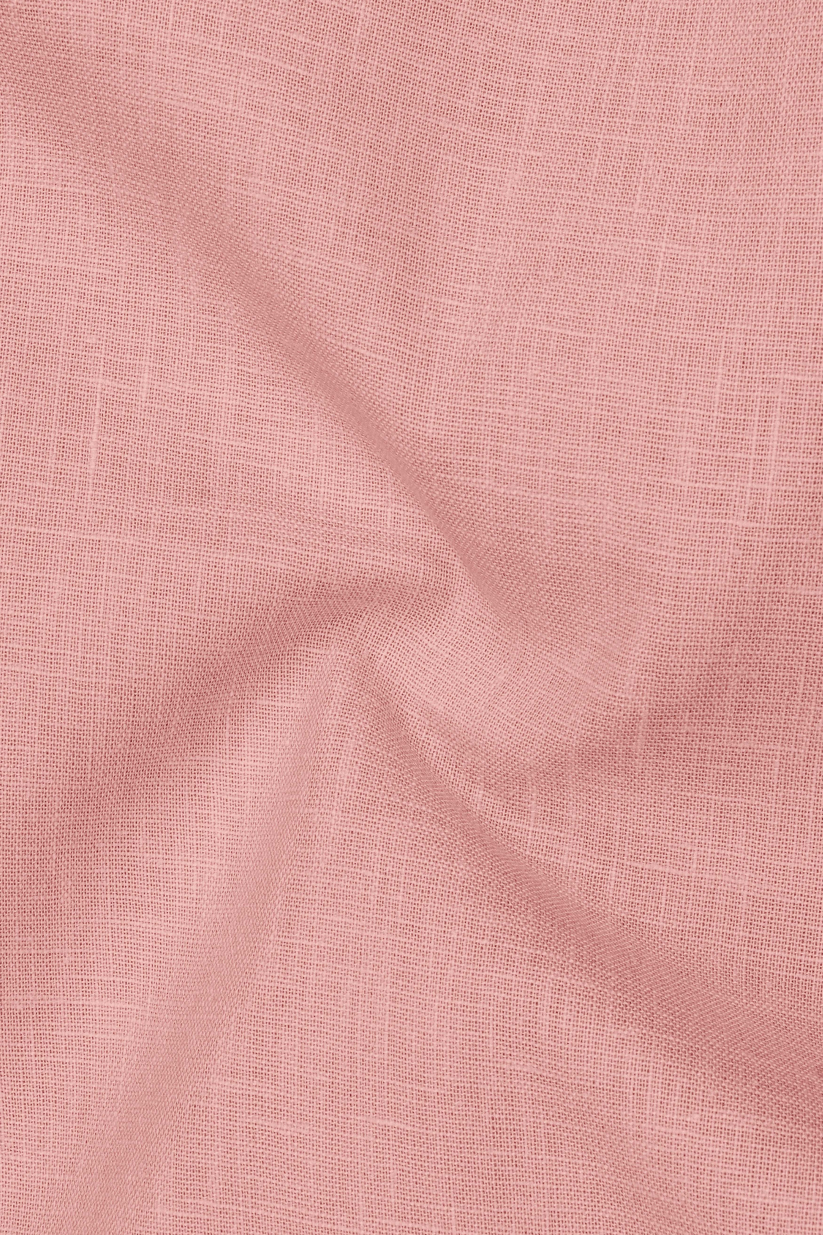 Apricot-Oriental Peach Luxurious Linen Button Down Dress Shirt