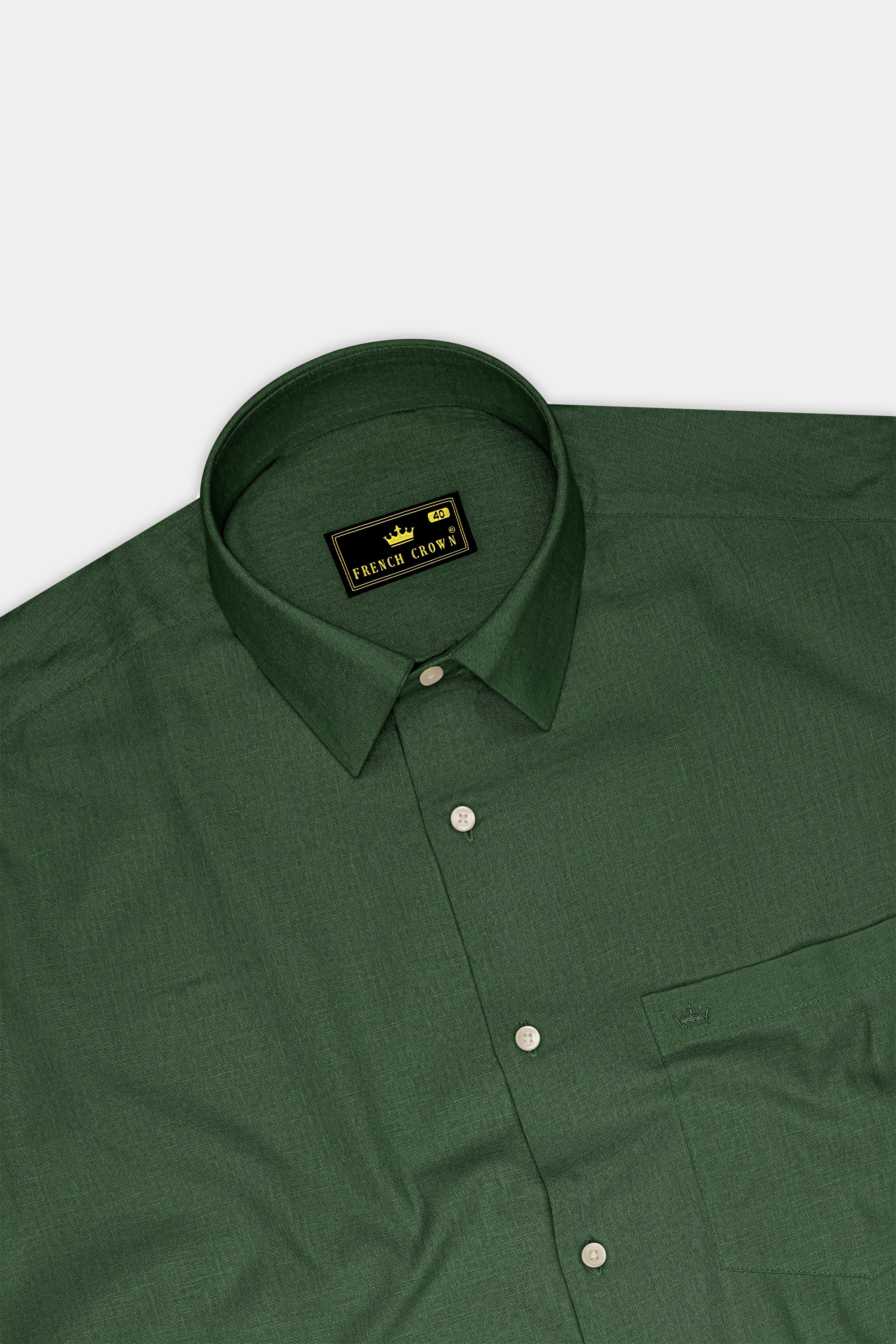 Orbit-Space Green Luxurious Linen Dress Shirt