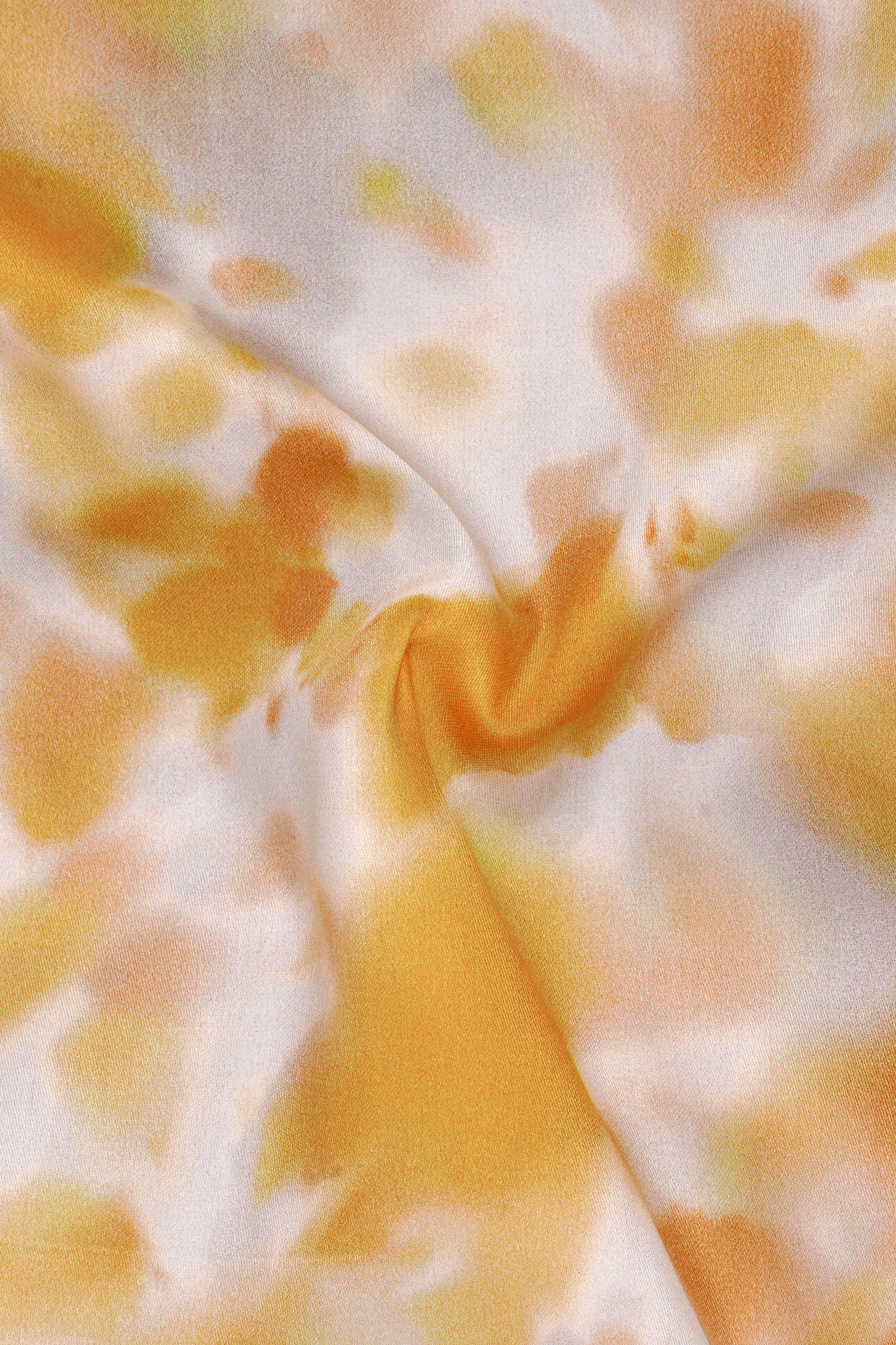 Aurelian-Cadmium Orange And Bright White Soft Tie-Dye Printed Super Soft Premium Cotton Casual Kurta Shirt
