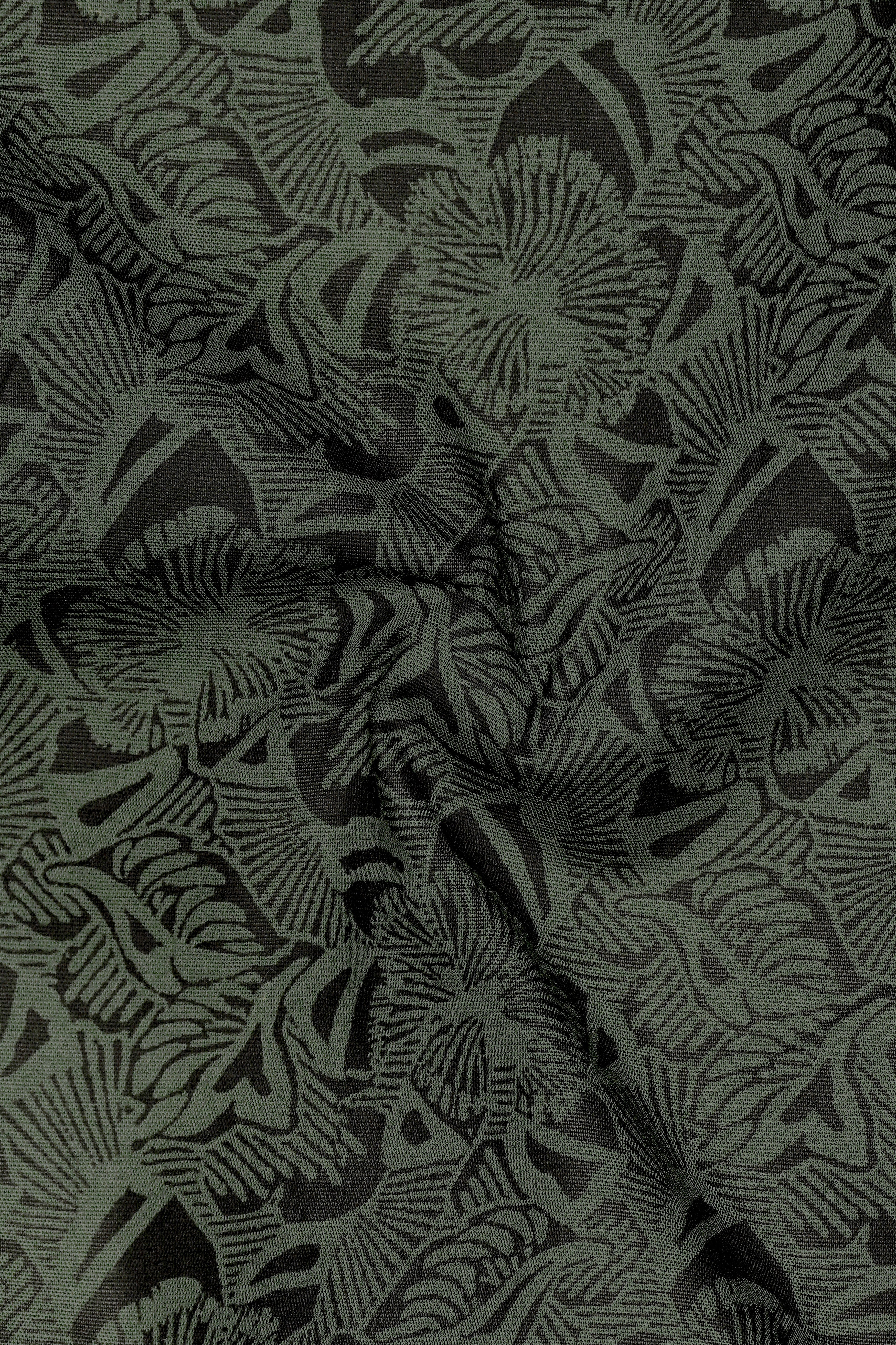 Botanica-Finlandia Green Tonal Floral Printed Super Soft Premium Cotton Casual Shirt