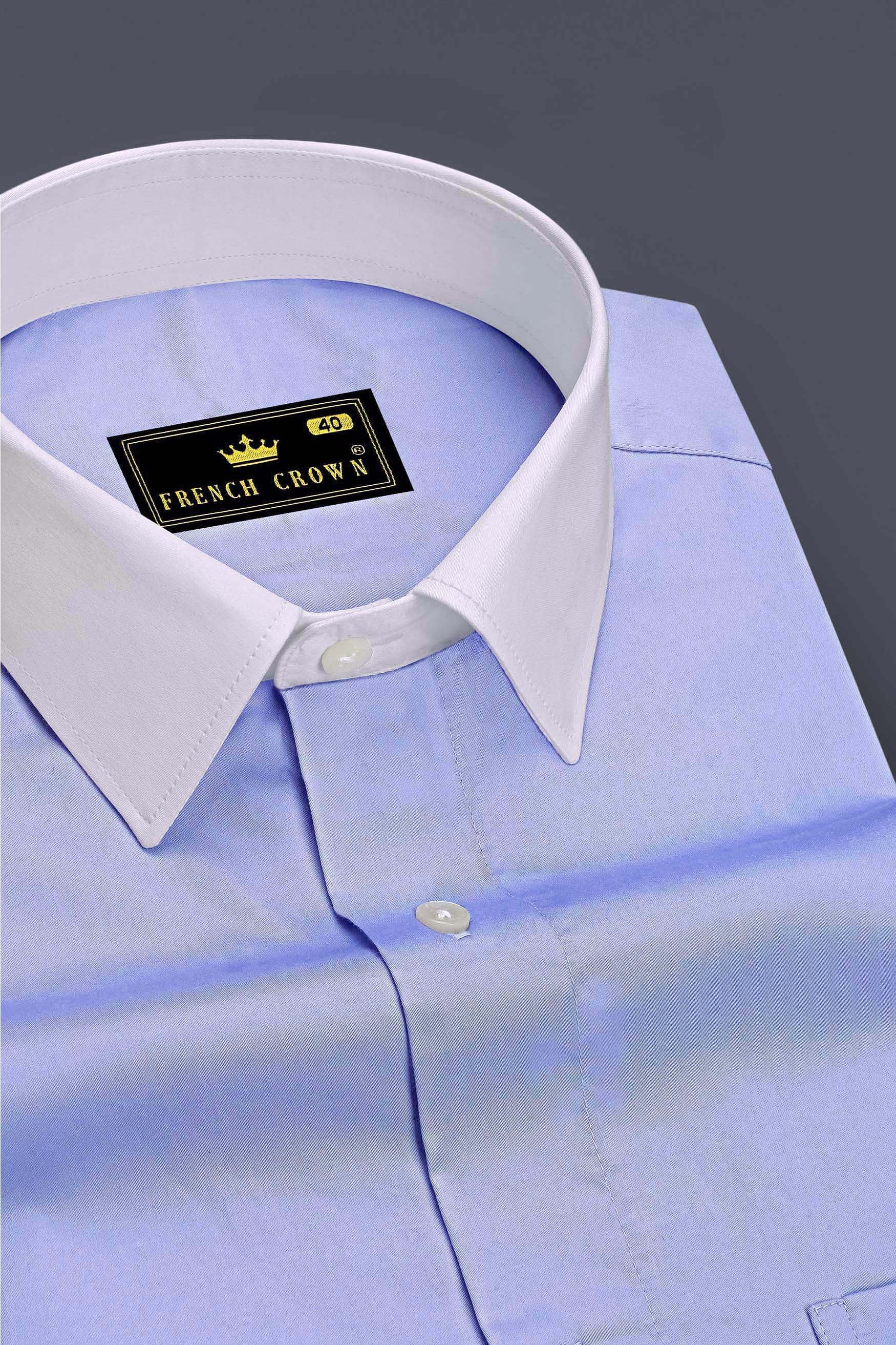 Glacis-Pale Blue Subtle Sheen Super Soft Premium Cotton Dress Shirt