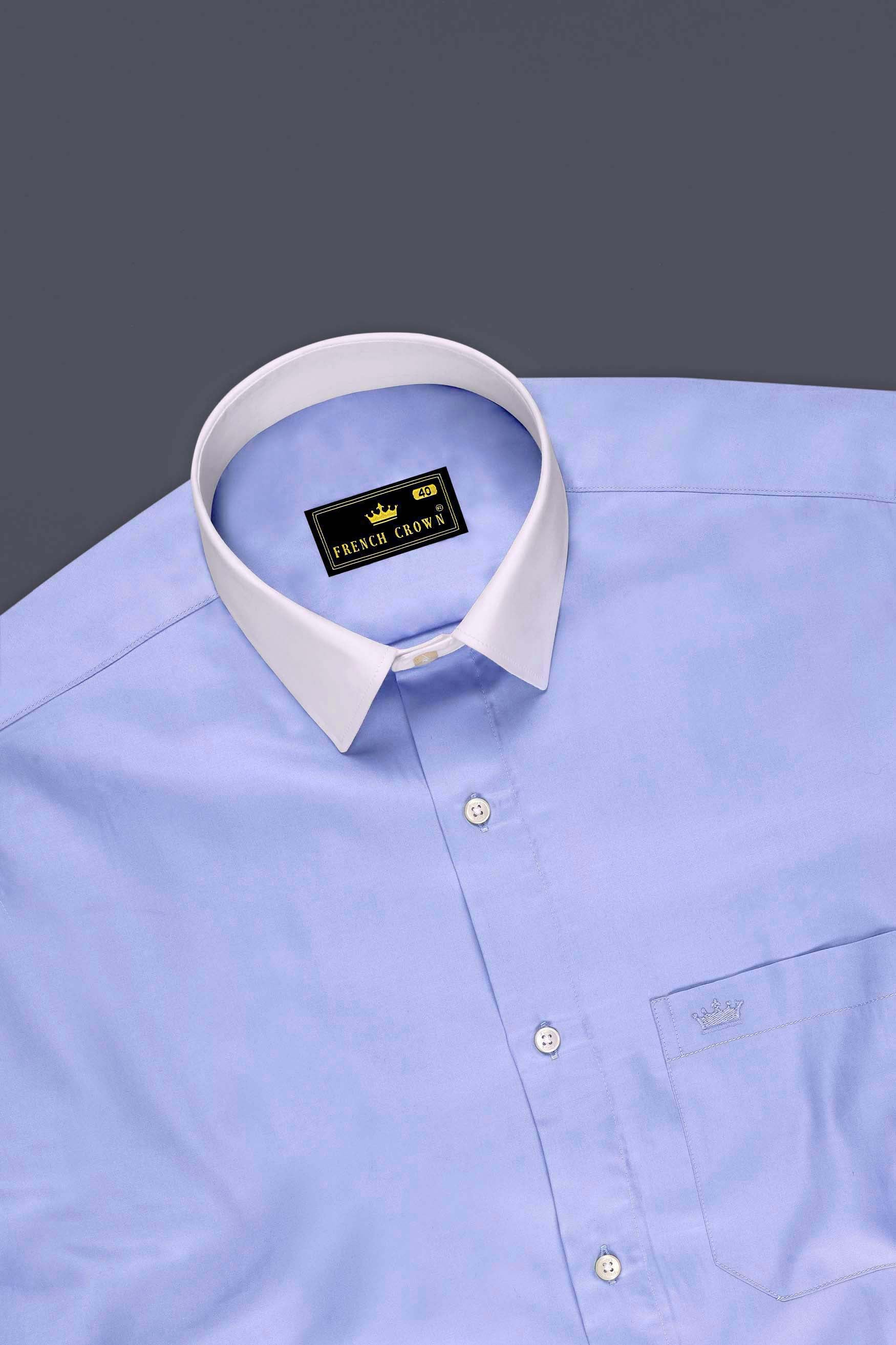 Glacis-Pale Blue Subtle Sheen Super Soft Premium Cotton Dress Shirt