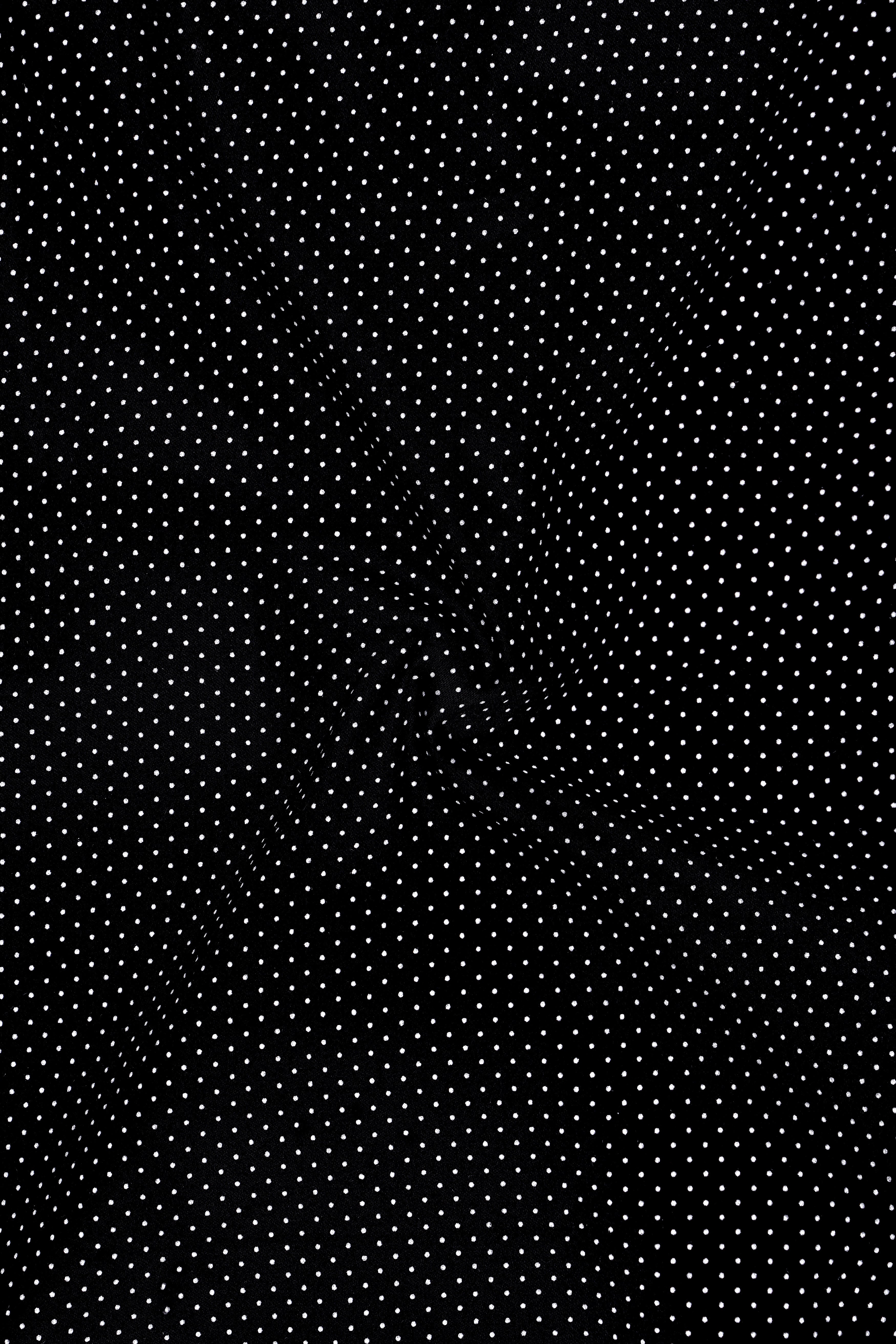 Speckle-Jade Black Micro Polka Dot Printed Subtle Sheen Super Soft Premium Cotton Dress Shirt