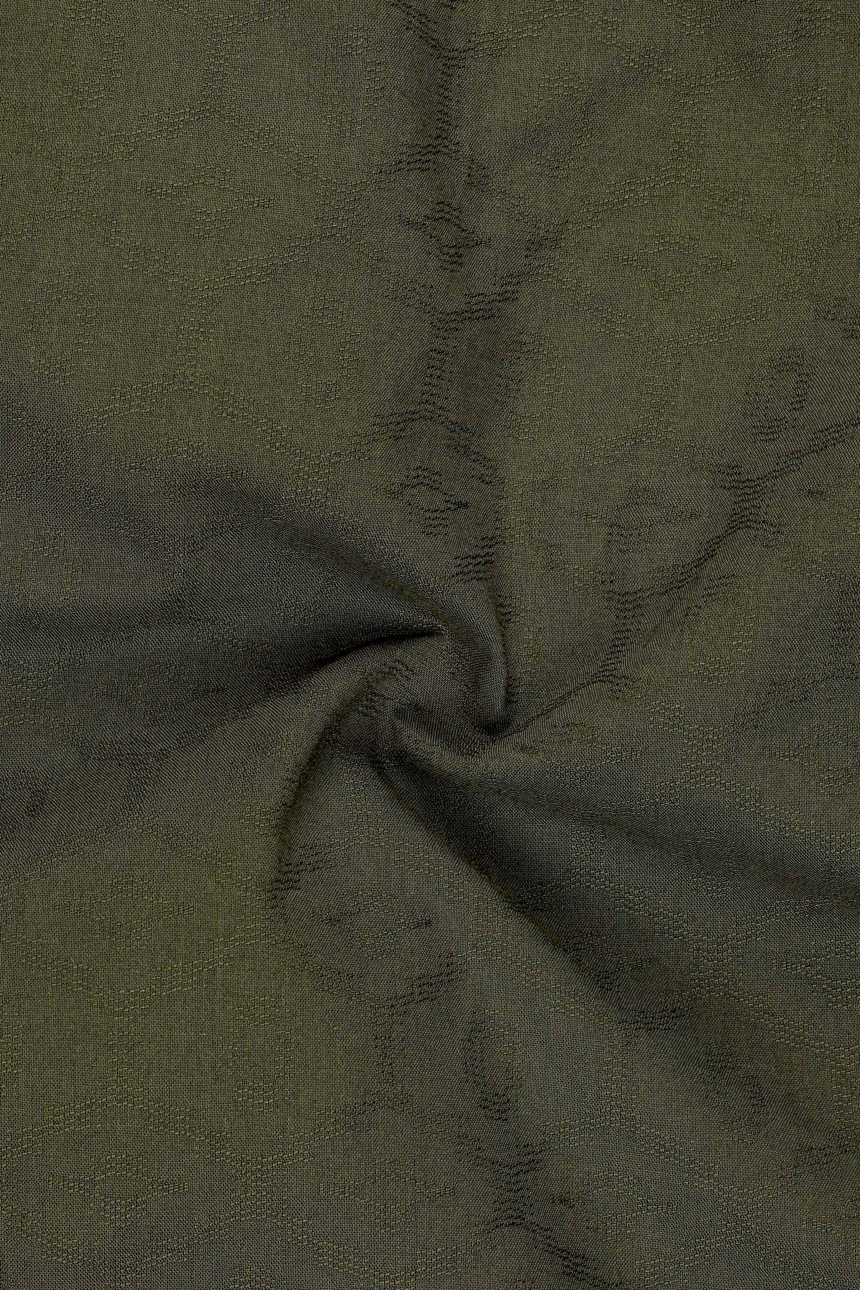 Echelon-Kelp Green Jacquard Textured Premium Cotton Dress Shirt
