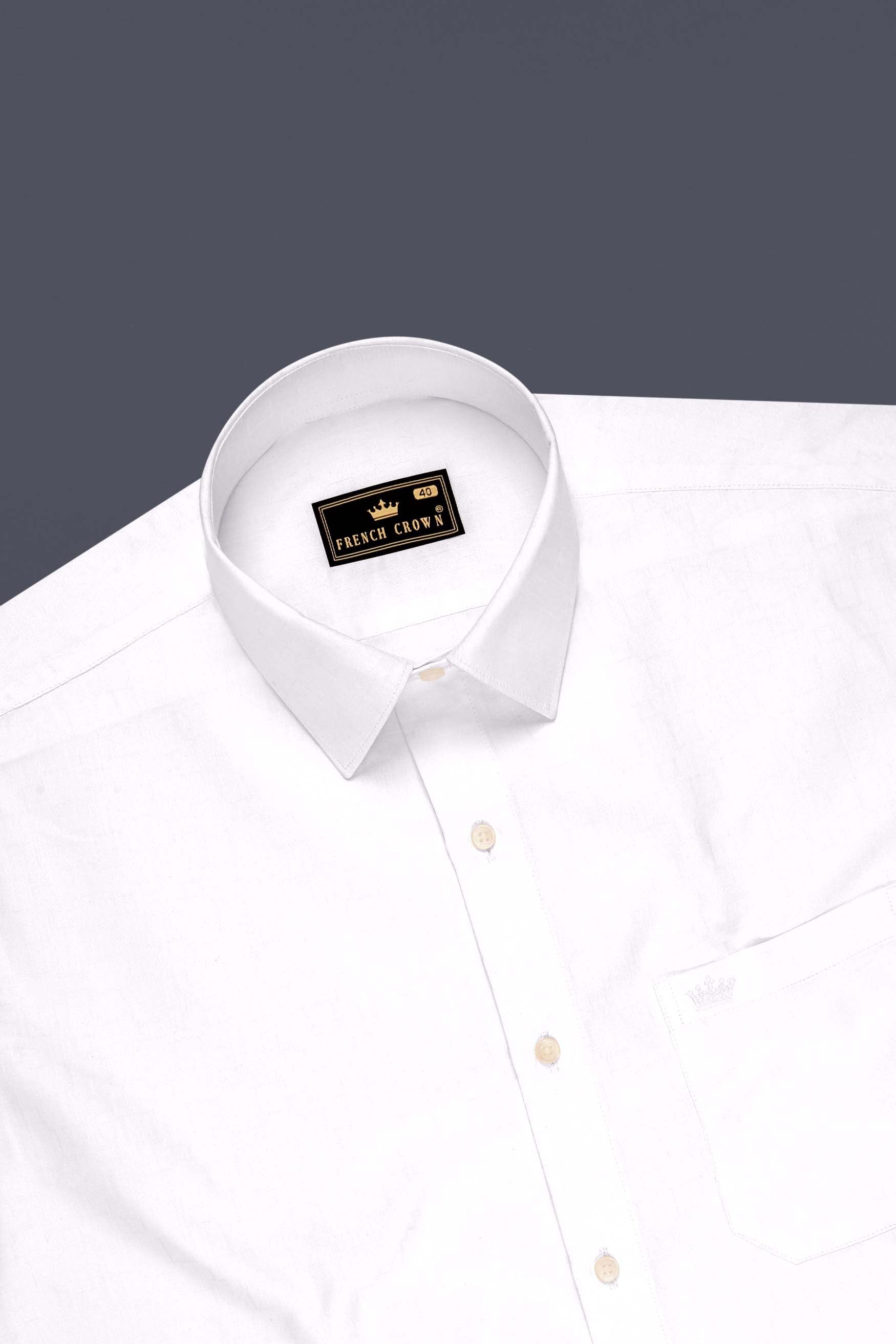 Zenith-Bright White Jacquard Textured Premium Cotton Dress Shirt