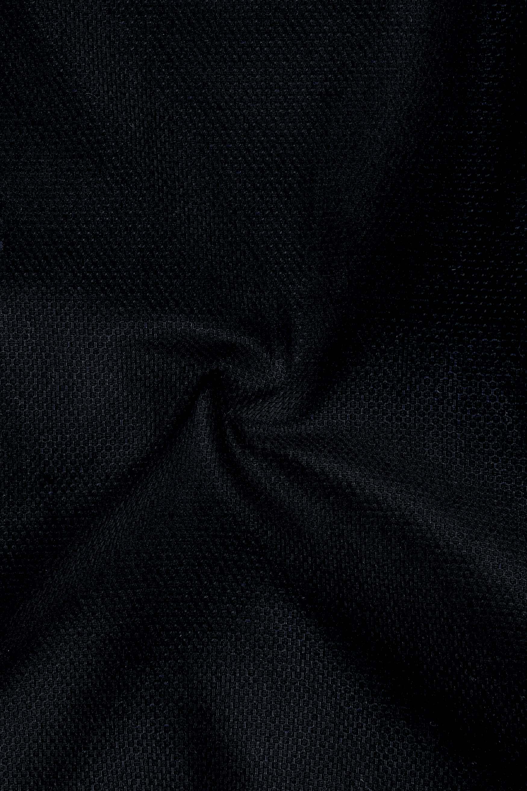 Tenebris-Jade Black Dobby Textured Premium Giza Cotton Dress Shirt