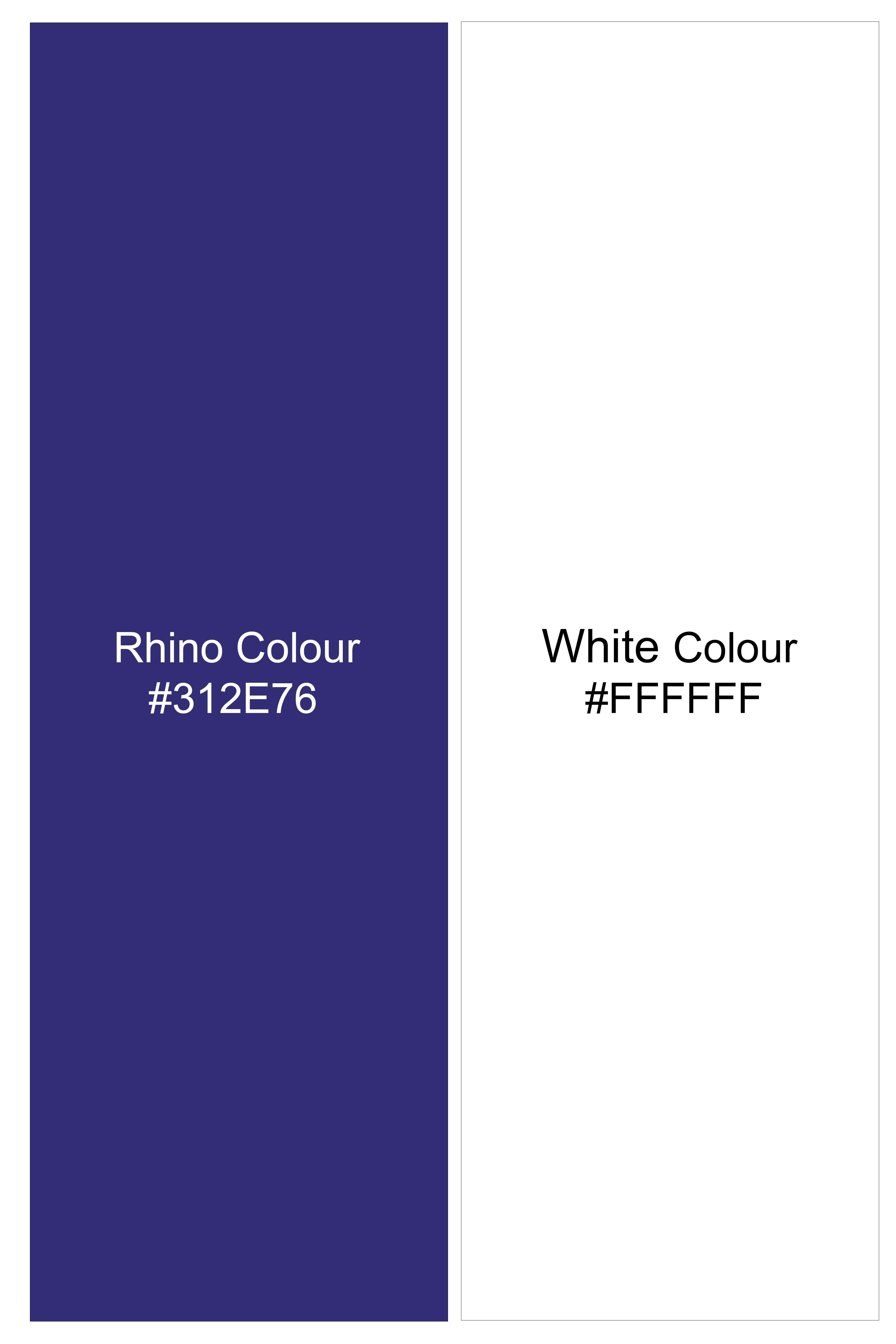 Regent-Rhino Blue Striped Oxford Premium Cotton Dress Shirt
