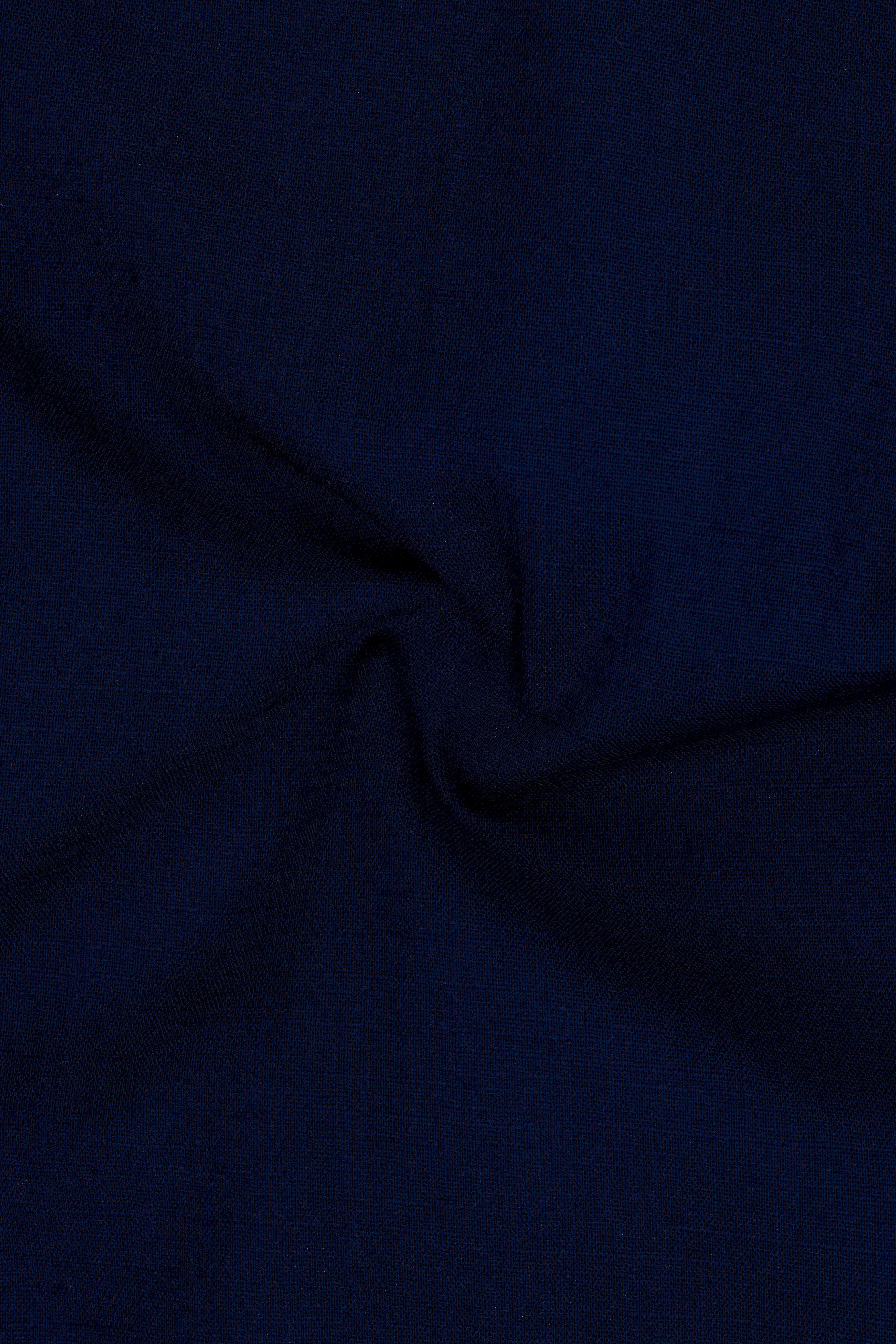 Obsidian-Midnight Blue Luxurious Linen Casual Kurta Shirt