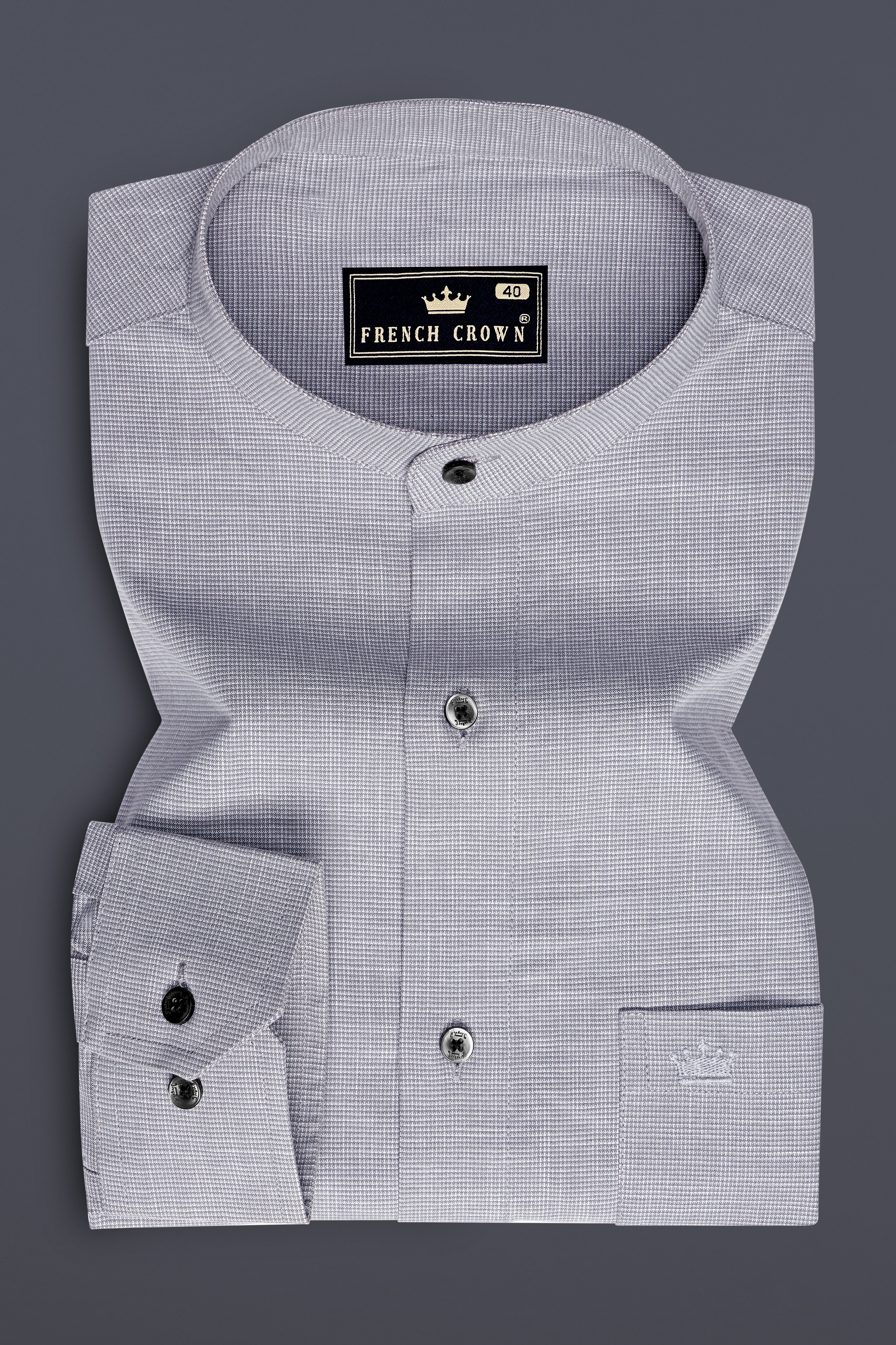 Gravitas-Chateau Gray Textured Super Soft Premium Cotton Casual Shirt