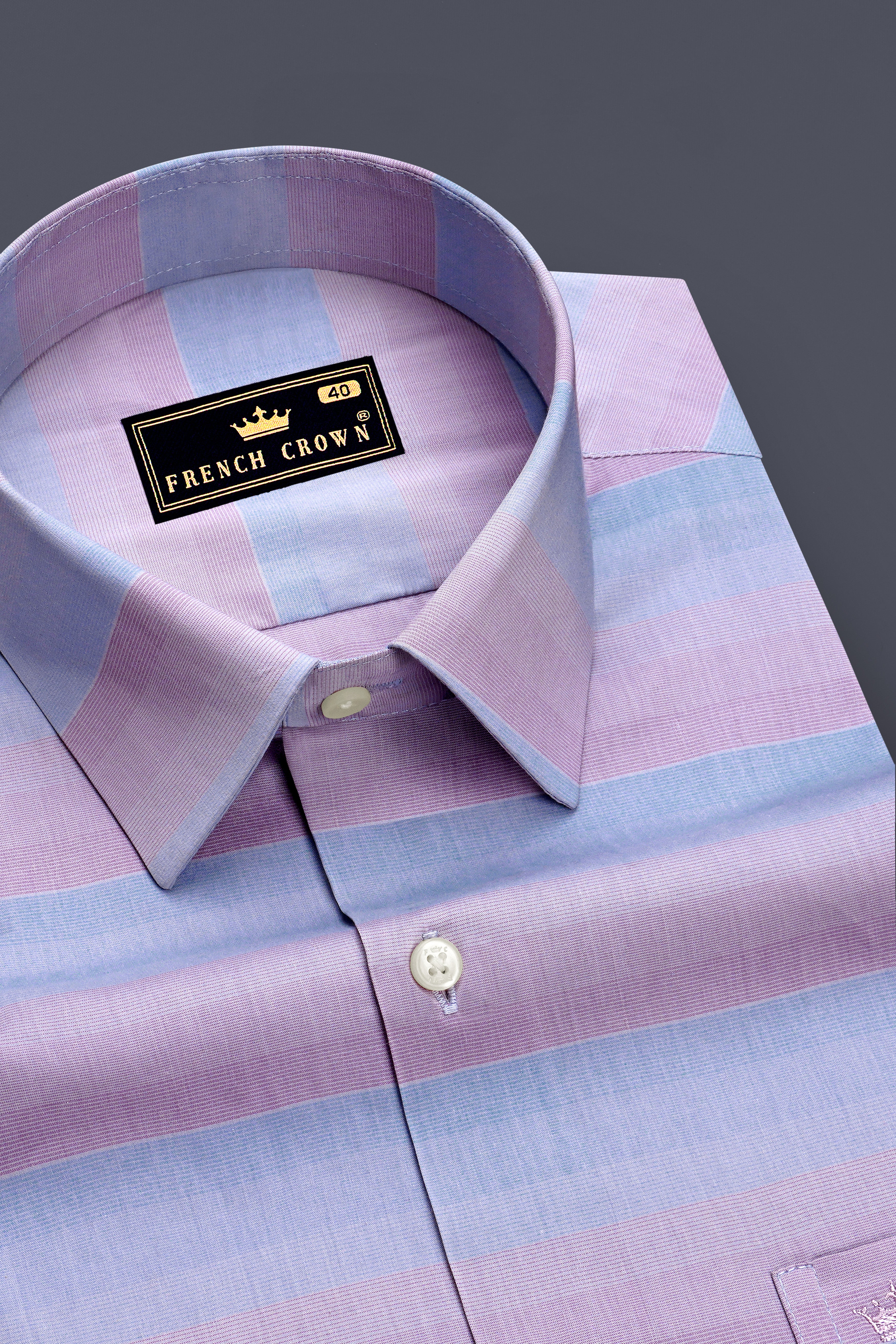 Aether-Mountbatten Pink And Faded Blue Striped Light Weight Super Soft Premium Cotton Casual Designer Shirt