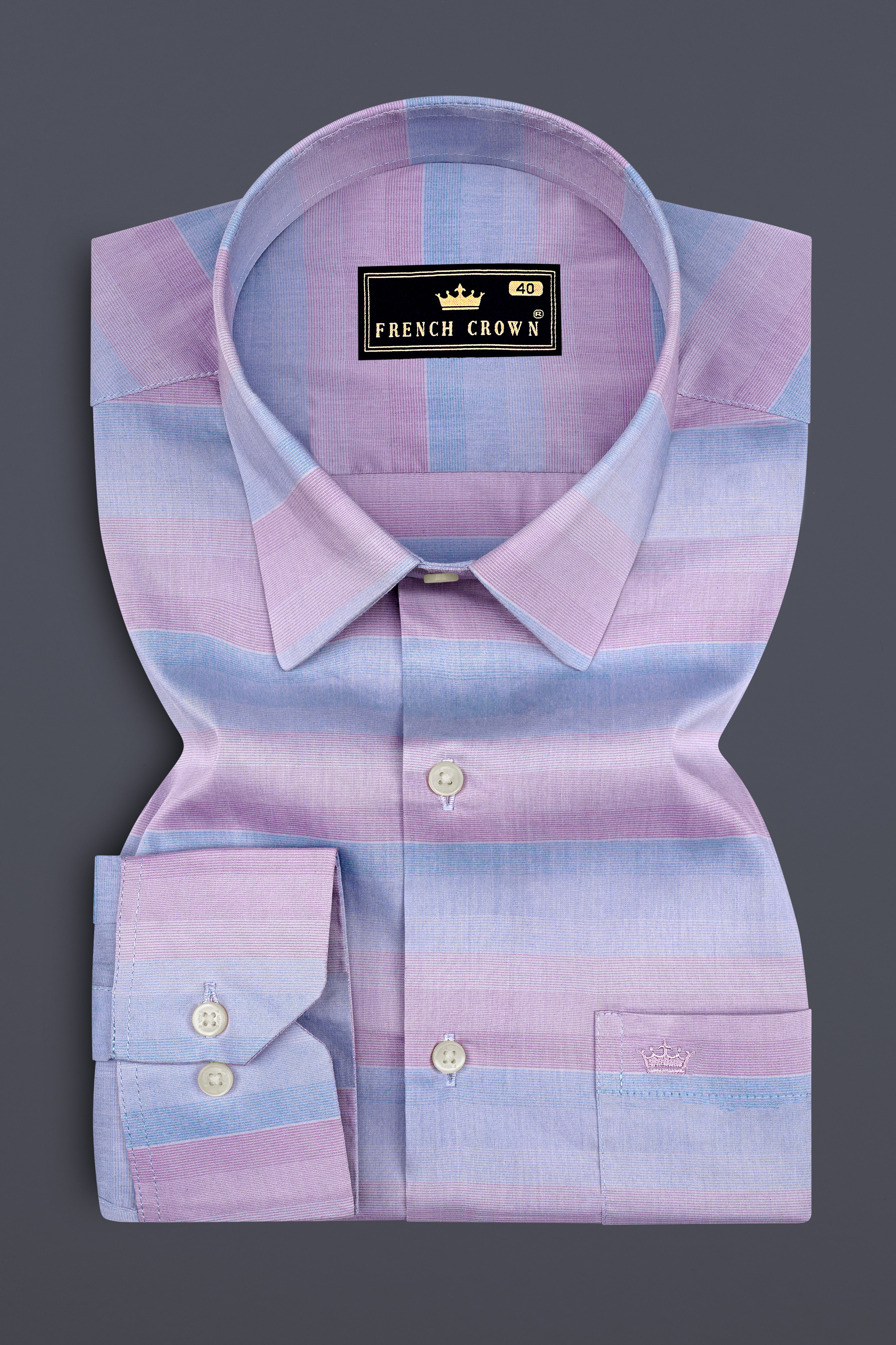 Aether-Mountbatten Pink And Faded Blue Striped Light Weight Super Soft Premium Cotton Casual Designer Shirt