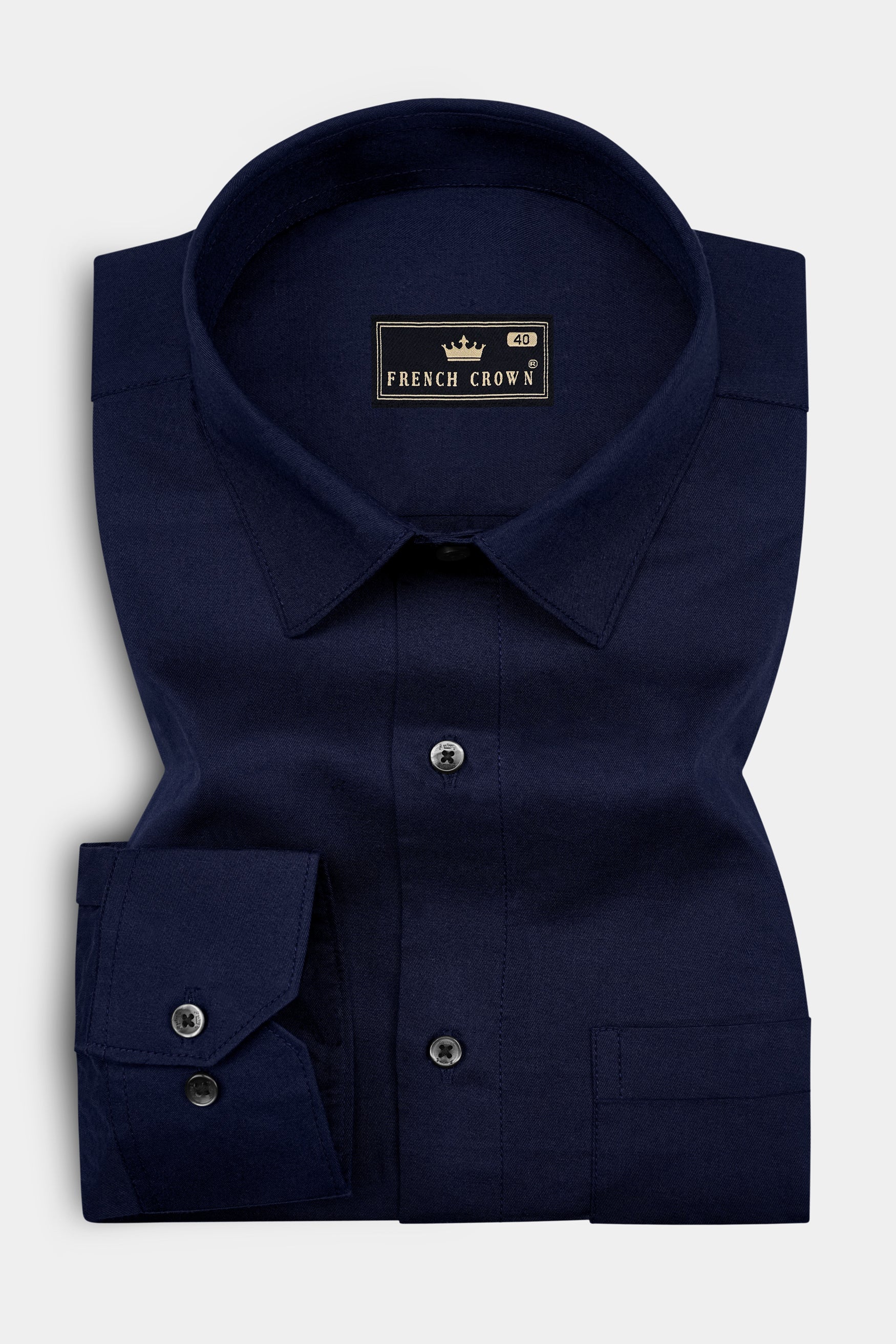 Celestia-Space Blue Twill Premium Cotton Dress Shirt