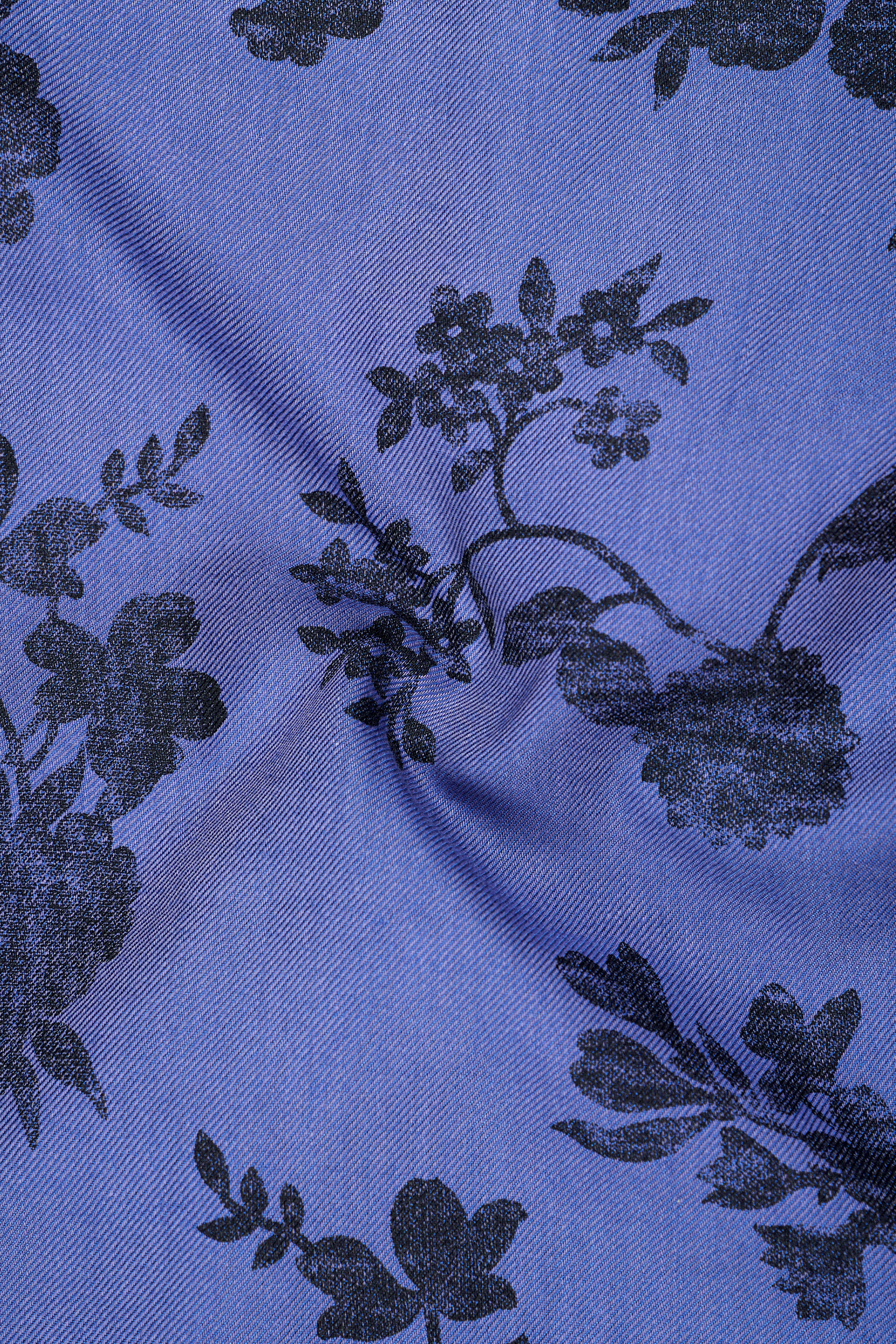Azurion-Deluge Blue Vintage Floral Printed Super Soft Tencel Casual Shirt