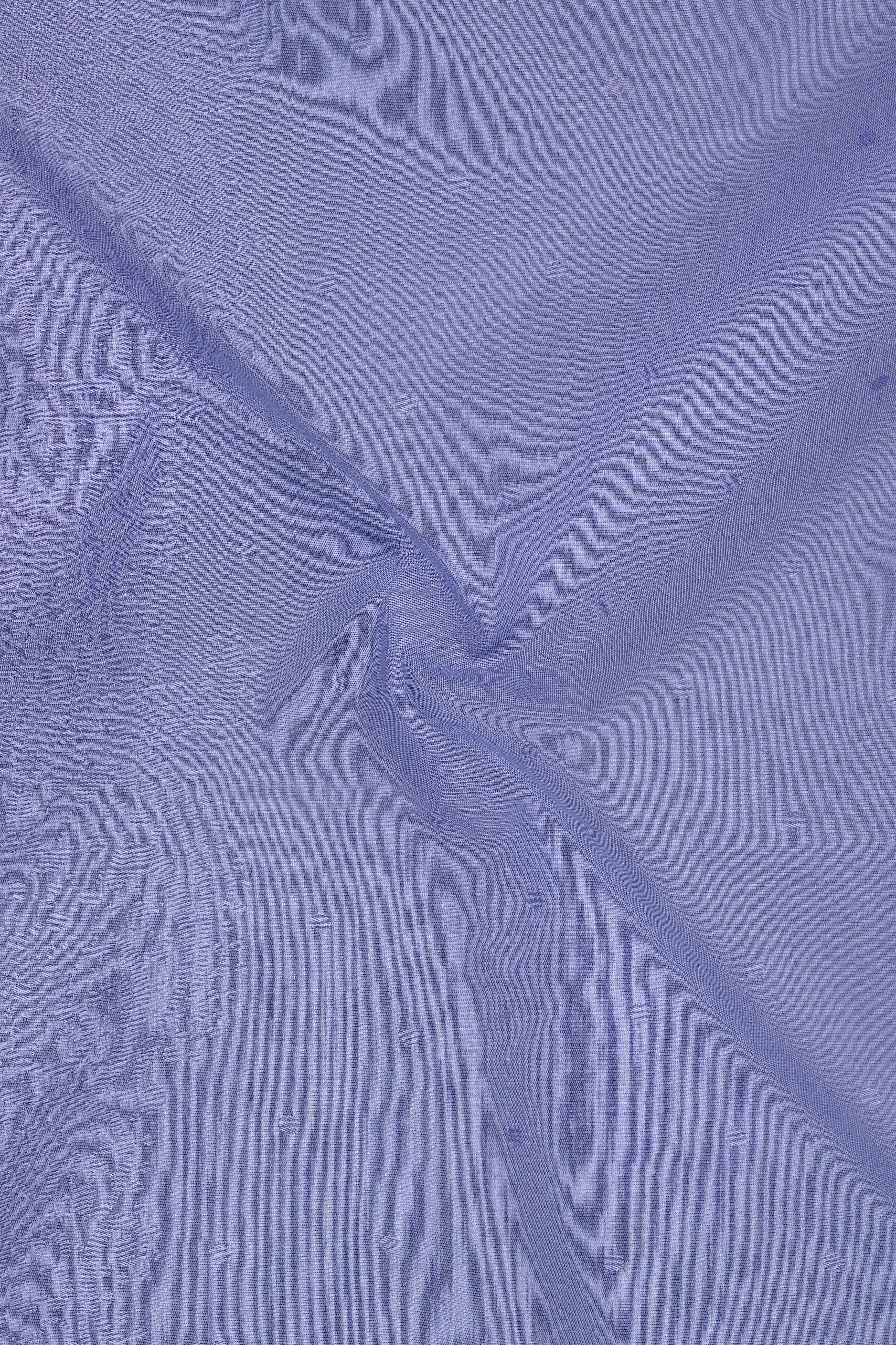 Eldrin-Chetwode Blue Jacquard Textured Premium Cotton Dress Shirt