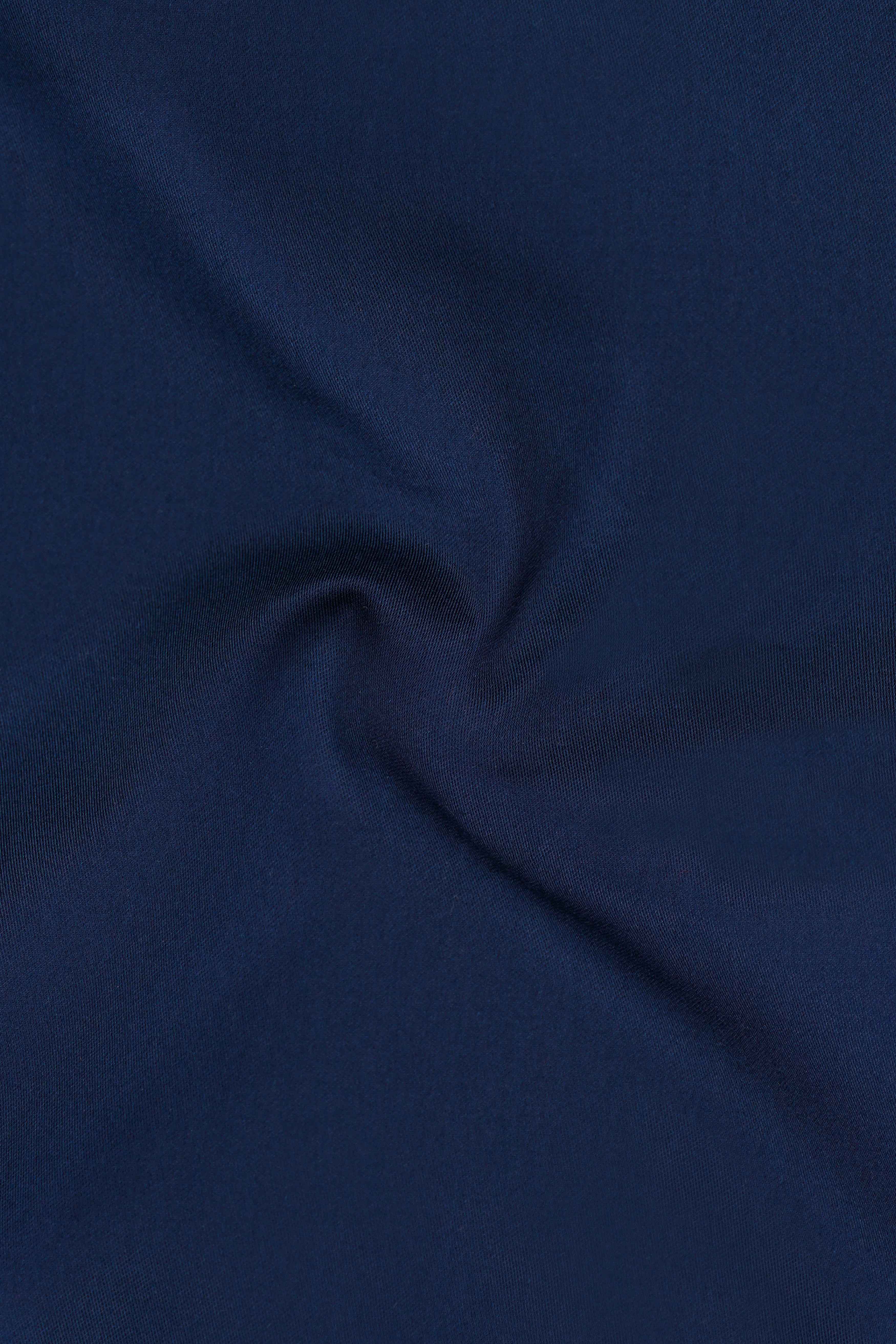 Eclisse-Midnight Blue Subtle Sheen Super Soft Premium Cotton Dress Shirt
