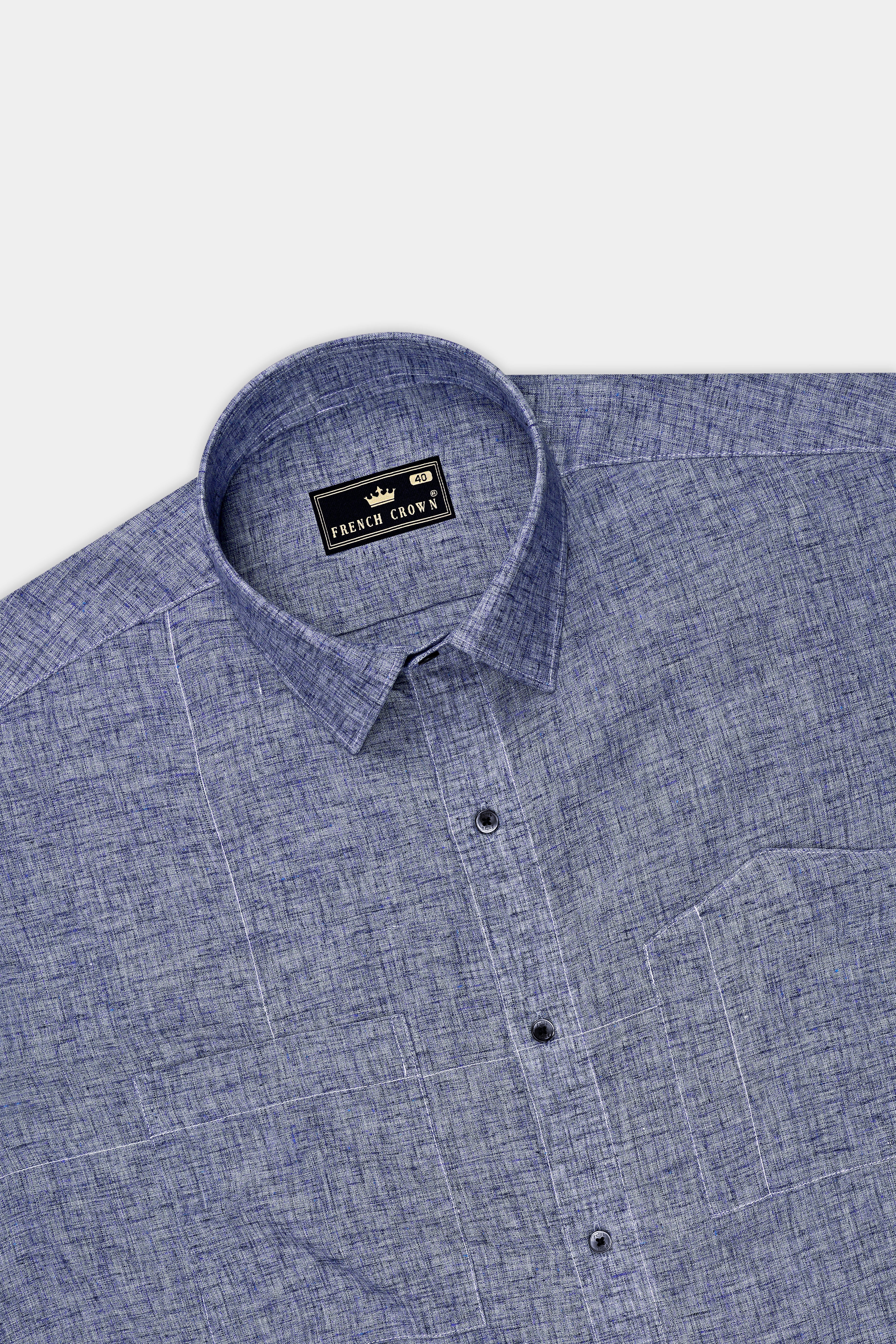 Velric-Regent Gray Textured Luxurious Linen Designer Casual Shirt