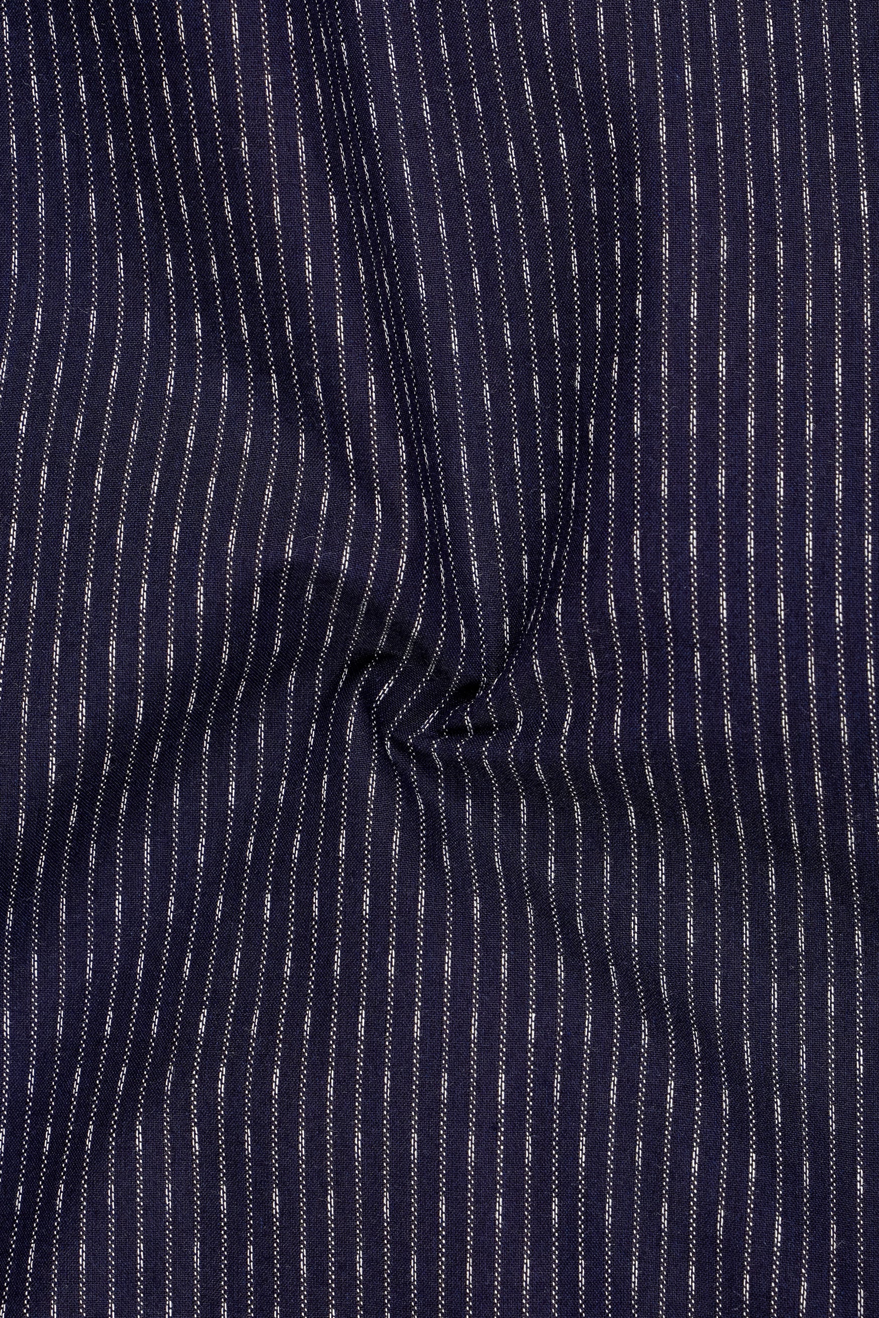 Orvian-Vulcan Blue Striped Dobby Textured Premium Giza Cotton Dress Shirt