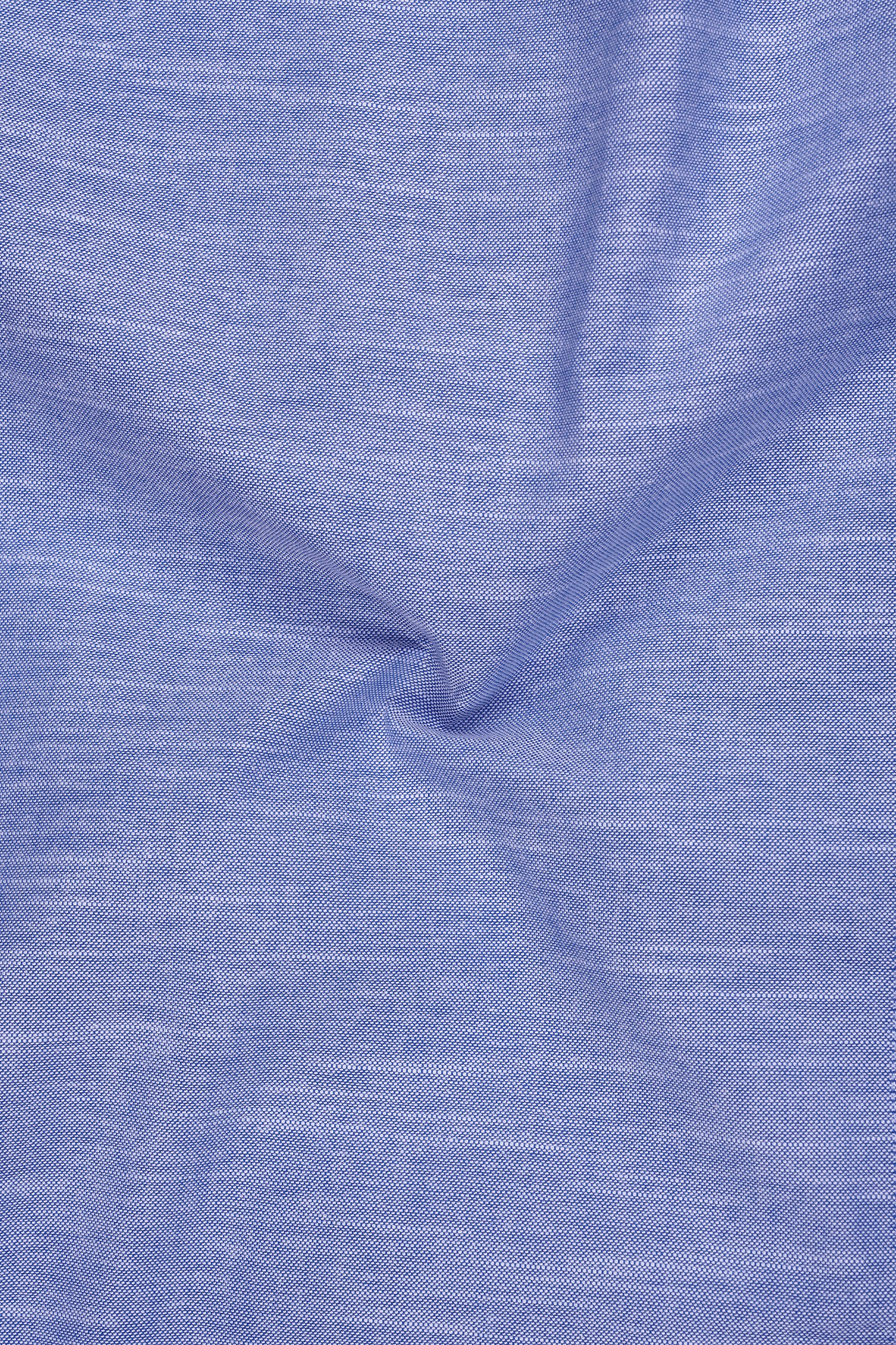Orvani-Chetwode Blue Textured Oxford Premium Cotton Dress Shirt