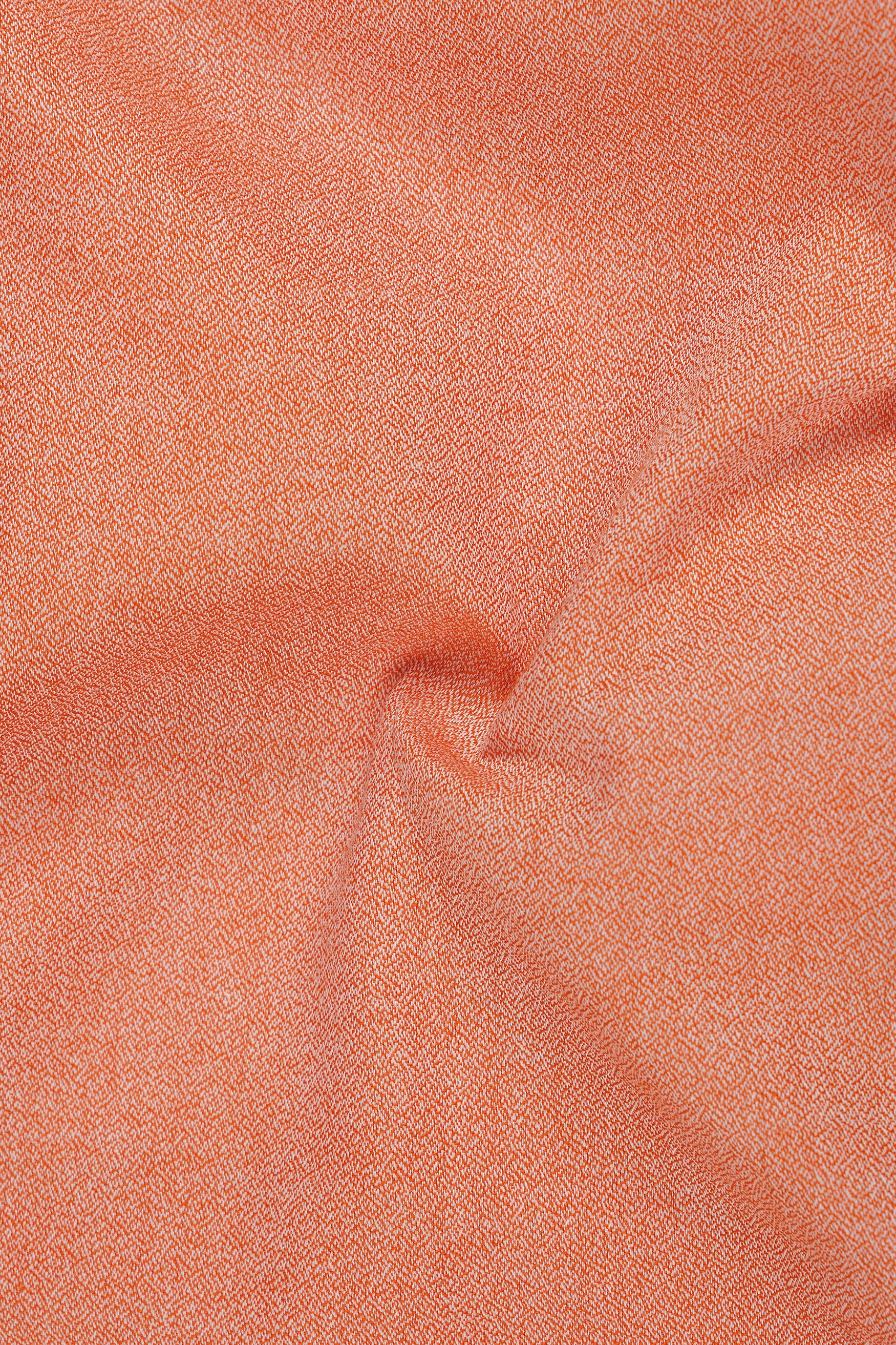 Arvino-Salmon Orange Dobby Textured Premium Giza Cotton Casual Designer Shirt