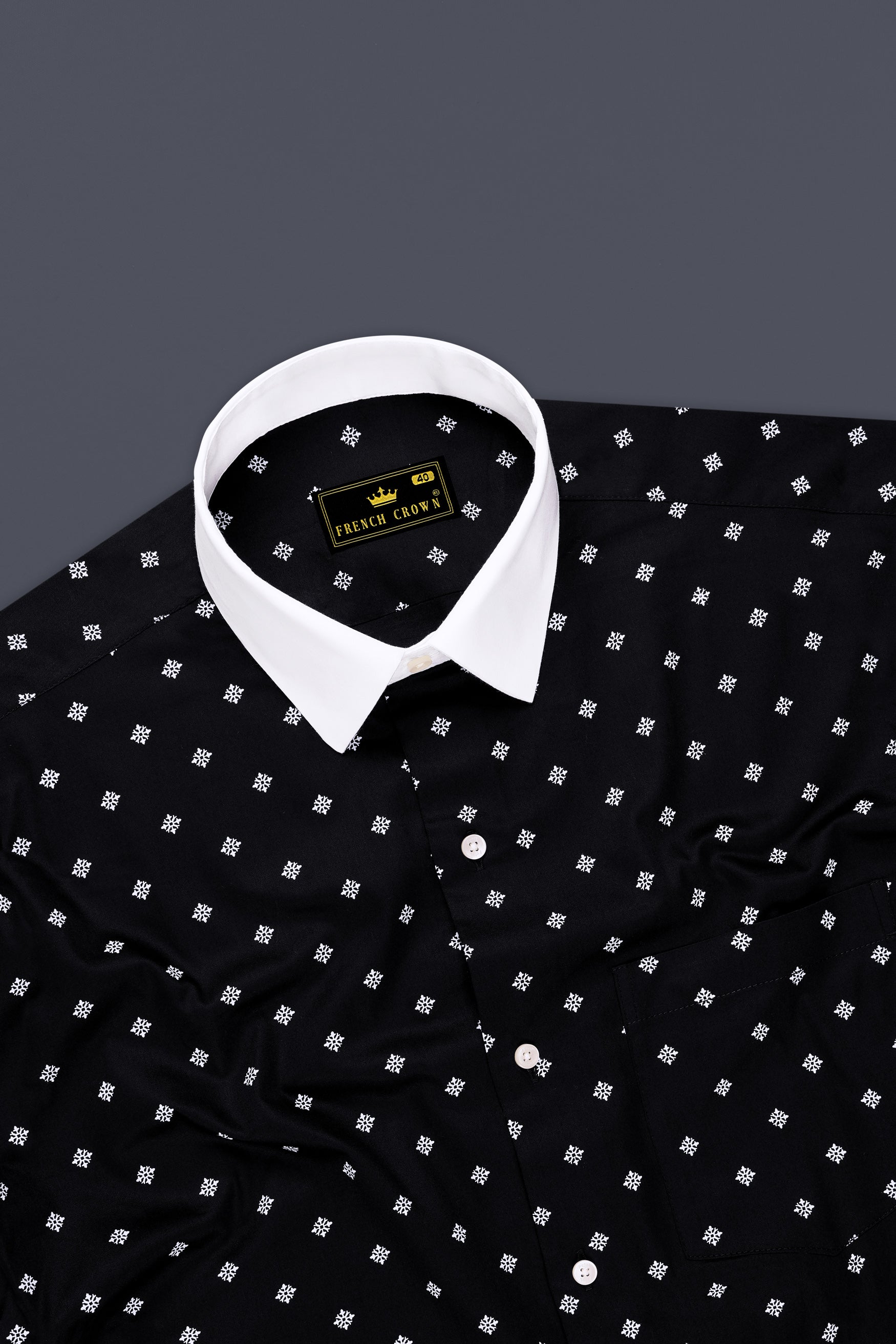 Eclat-Jade Black Printed Subtle Sheen Super Soft Premium Cotton Dress Shirt