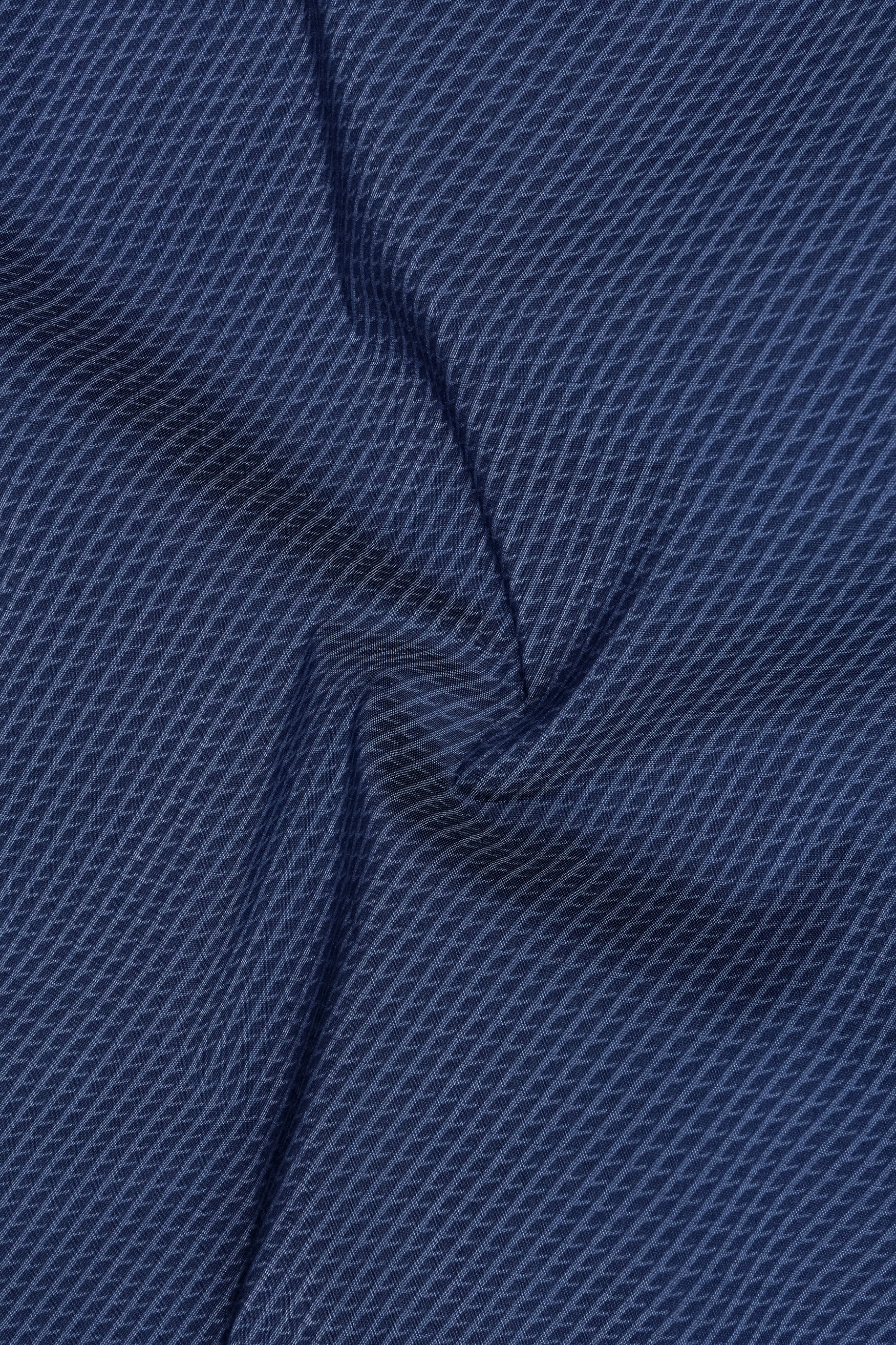 Prism-Rhino Blue Geometric Printed Light weight Super Soft Premium Cotton Casual Shirt