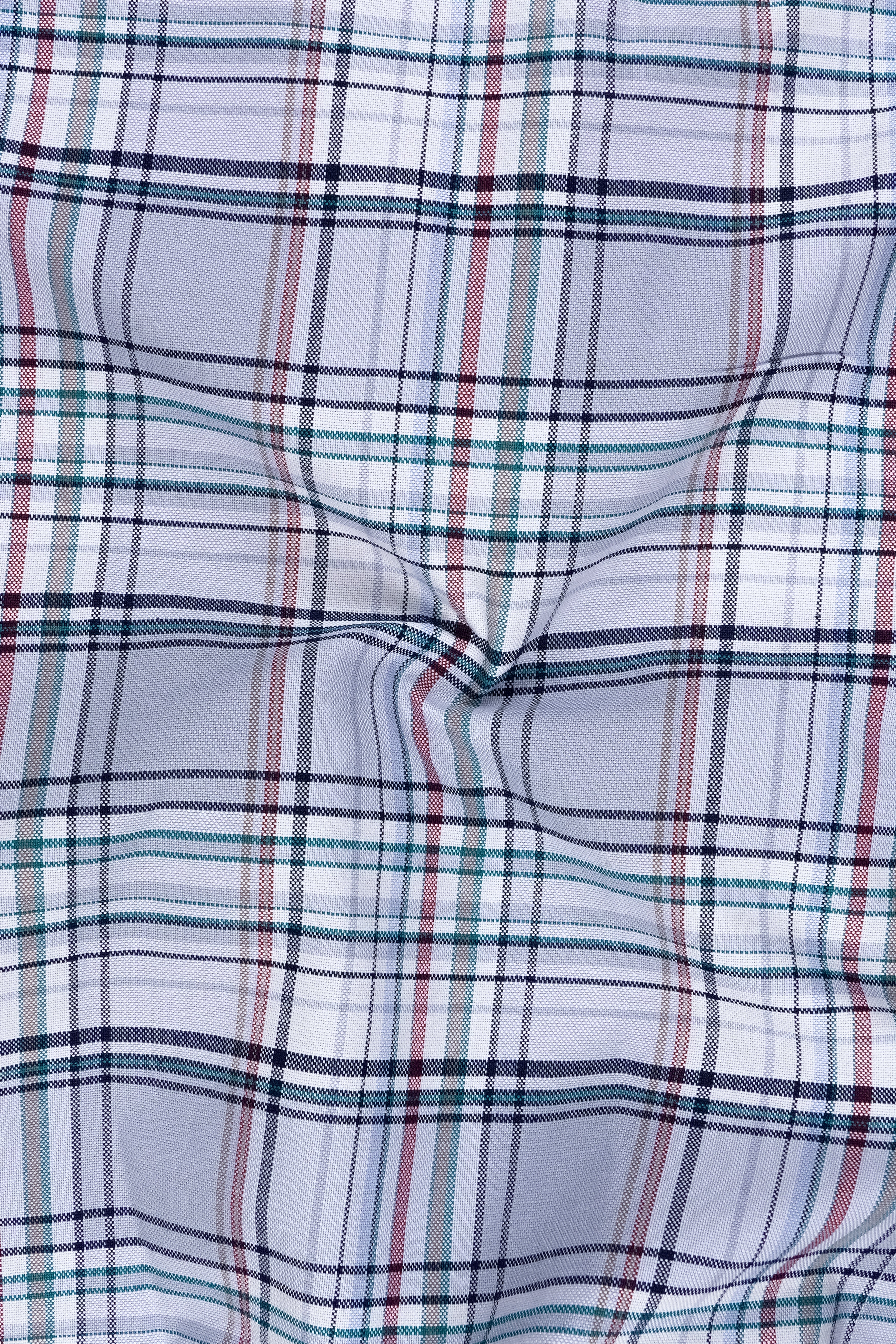 Slate-Rock Blue And Mobster Gray Plaid Oxford Premium Cotton Designer Casual Shirt