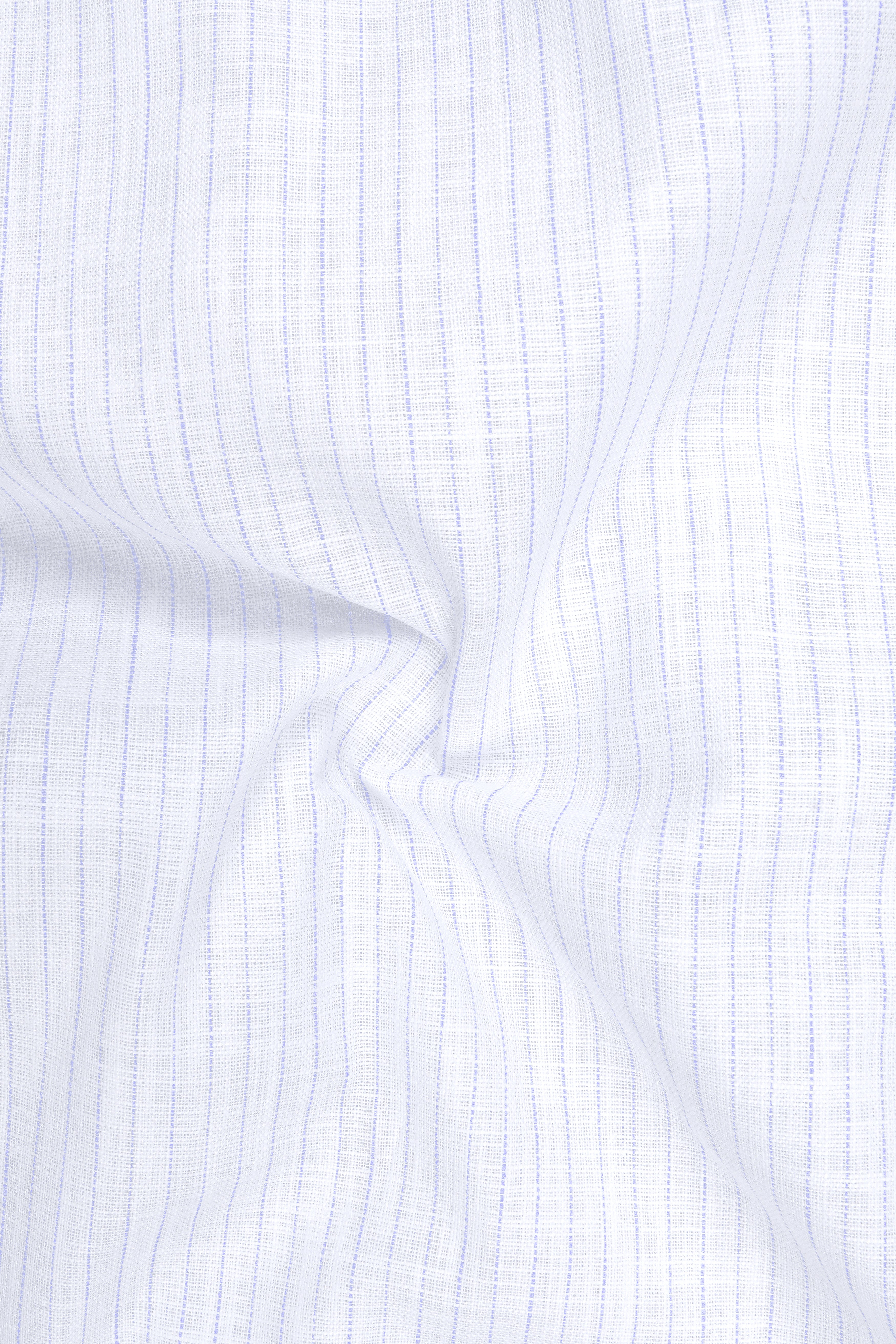 Sailor-Bright White And Portage Blue Pin Striped Luxurious Linen Dress Shirt