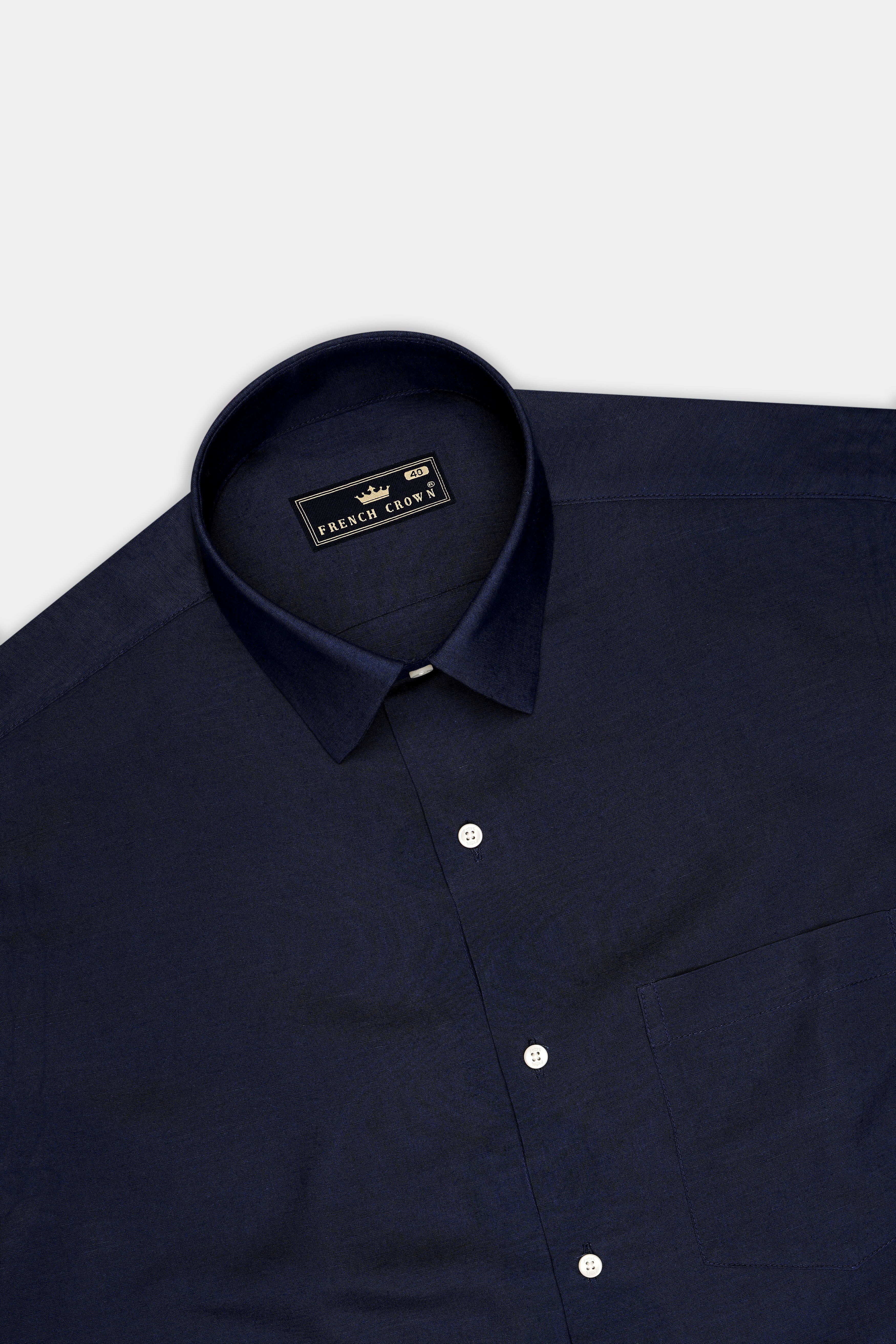 Noctis-Cinder Blue Luxurious Linen Dress Shirt