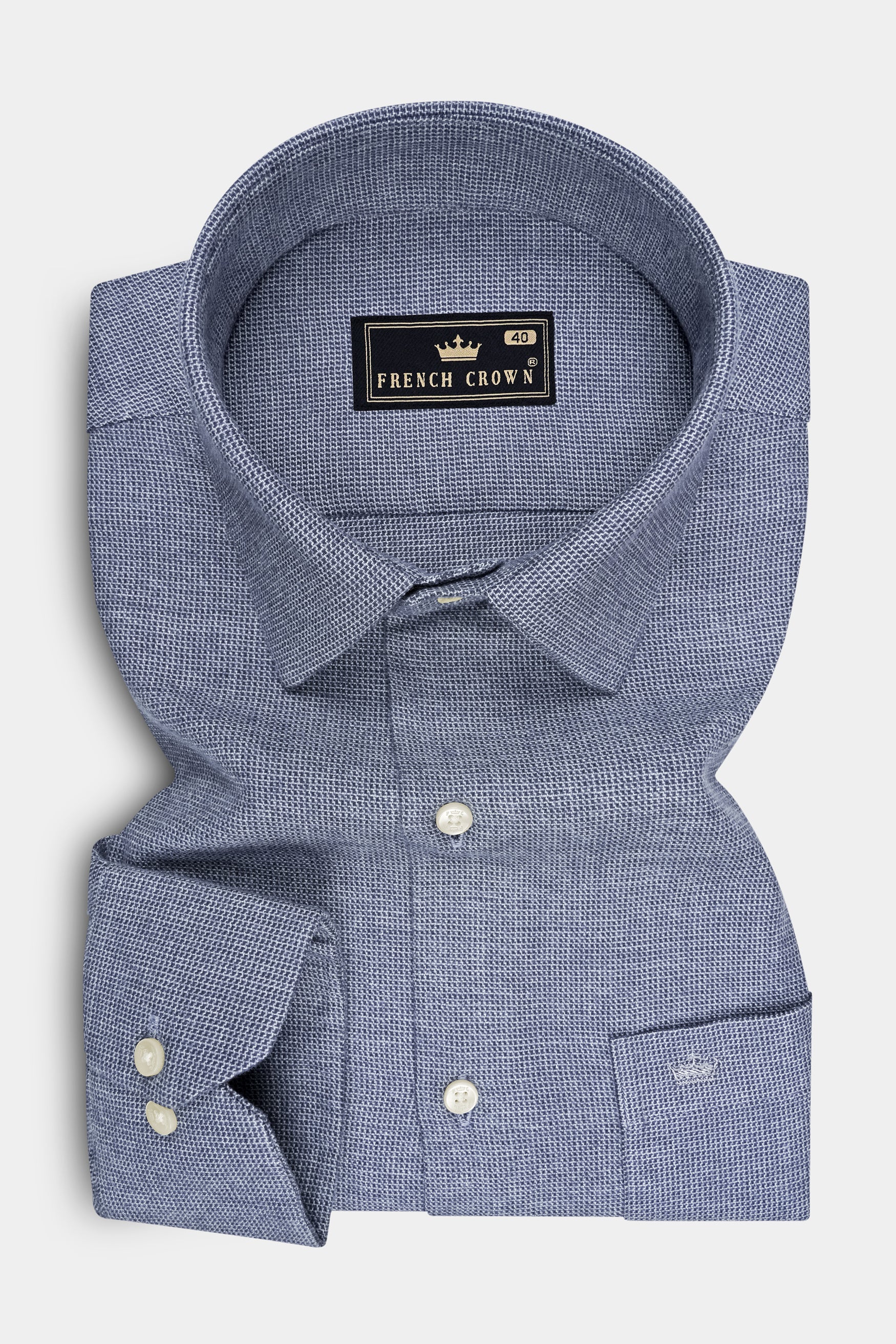 Haven-Shuttle Gray Textured Super Soft Flannel Premium Cotton Casual Shirt
