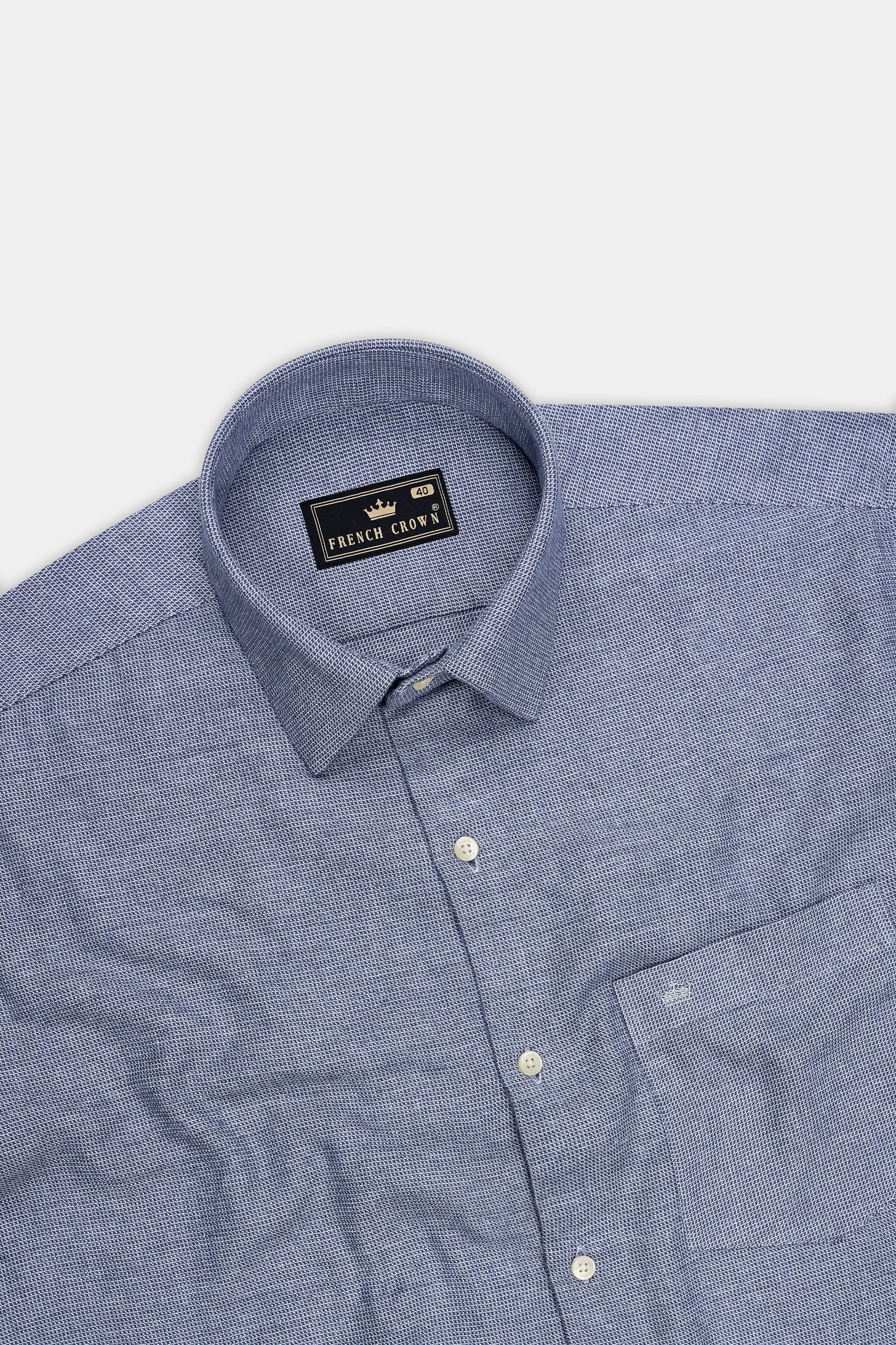 Haven-Shuttle Gray Textured Super Soft Flannel Premium Cotton Casual Shirt