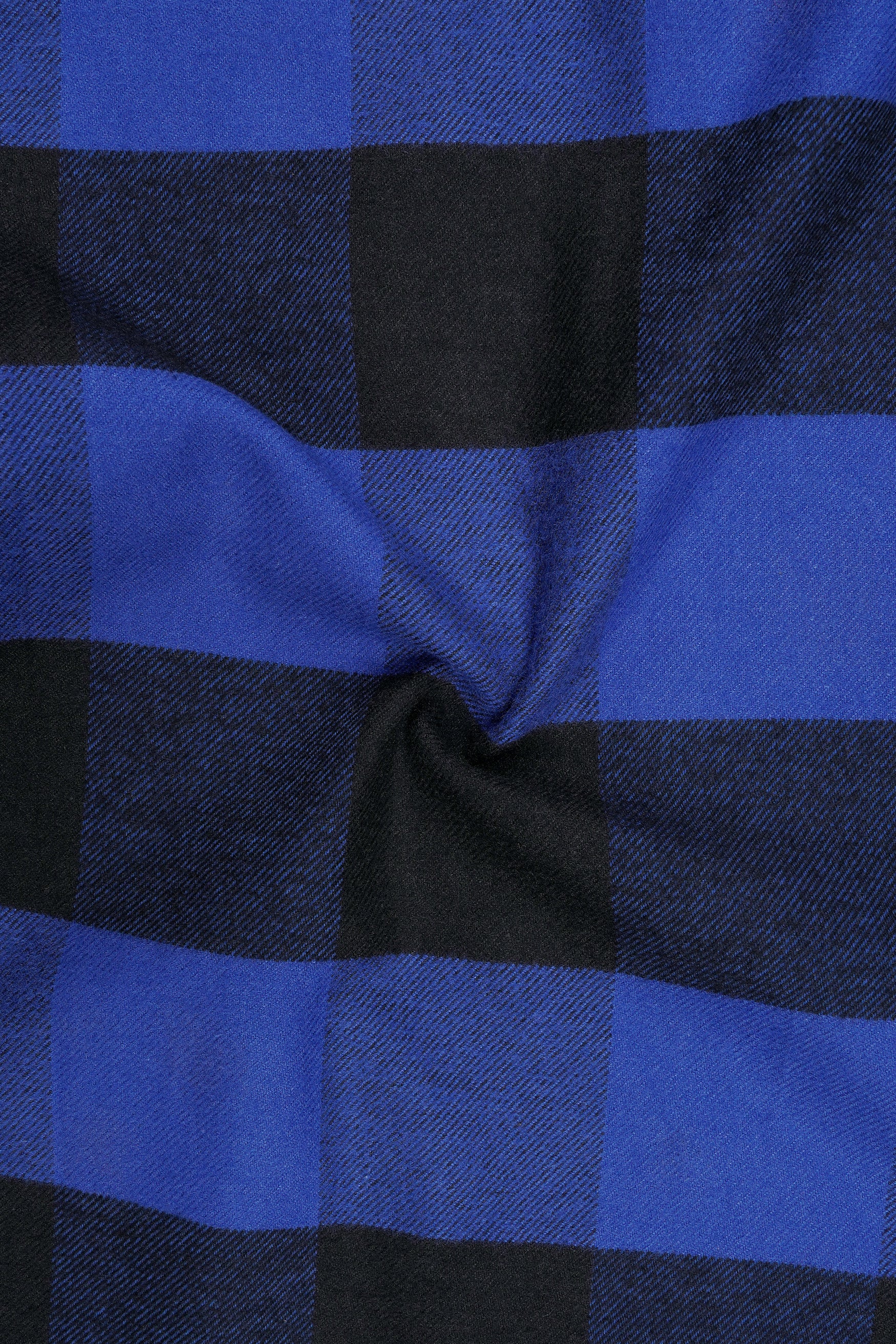 Frontier-Congress Blue And Jade Black Plaid Flannel Premium Cotton Casual Shirt