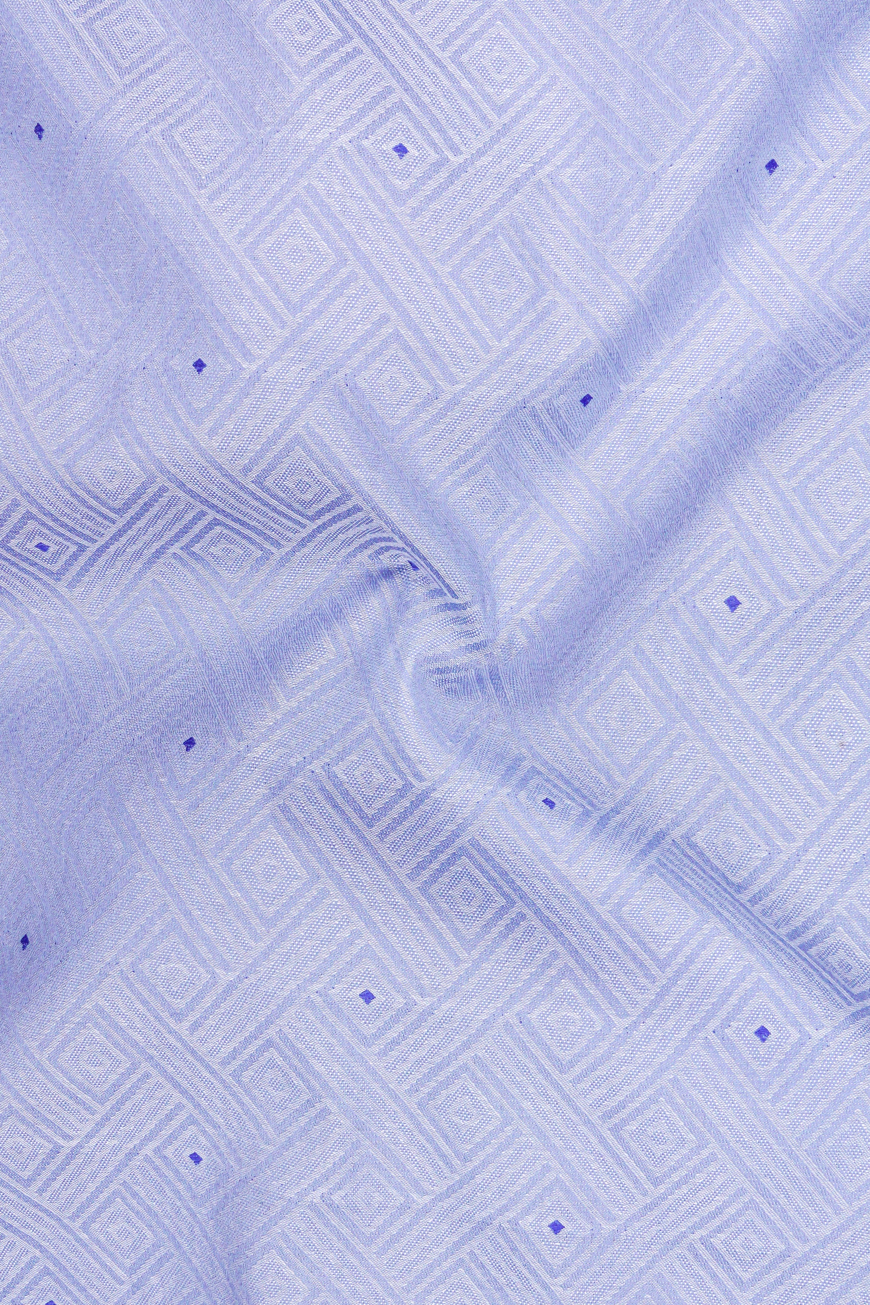 Aegis-Manatee Blue Jacquard Textured Premium Cotton Dress Shirt